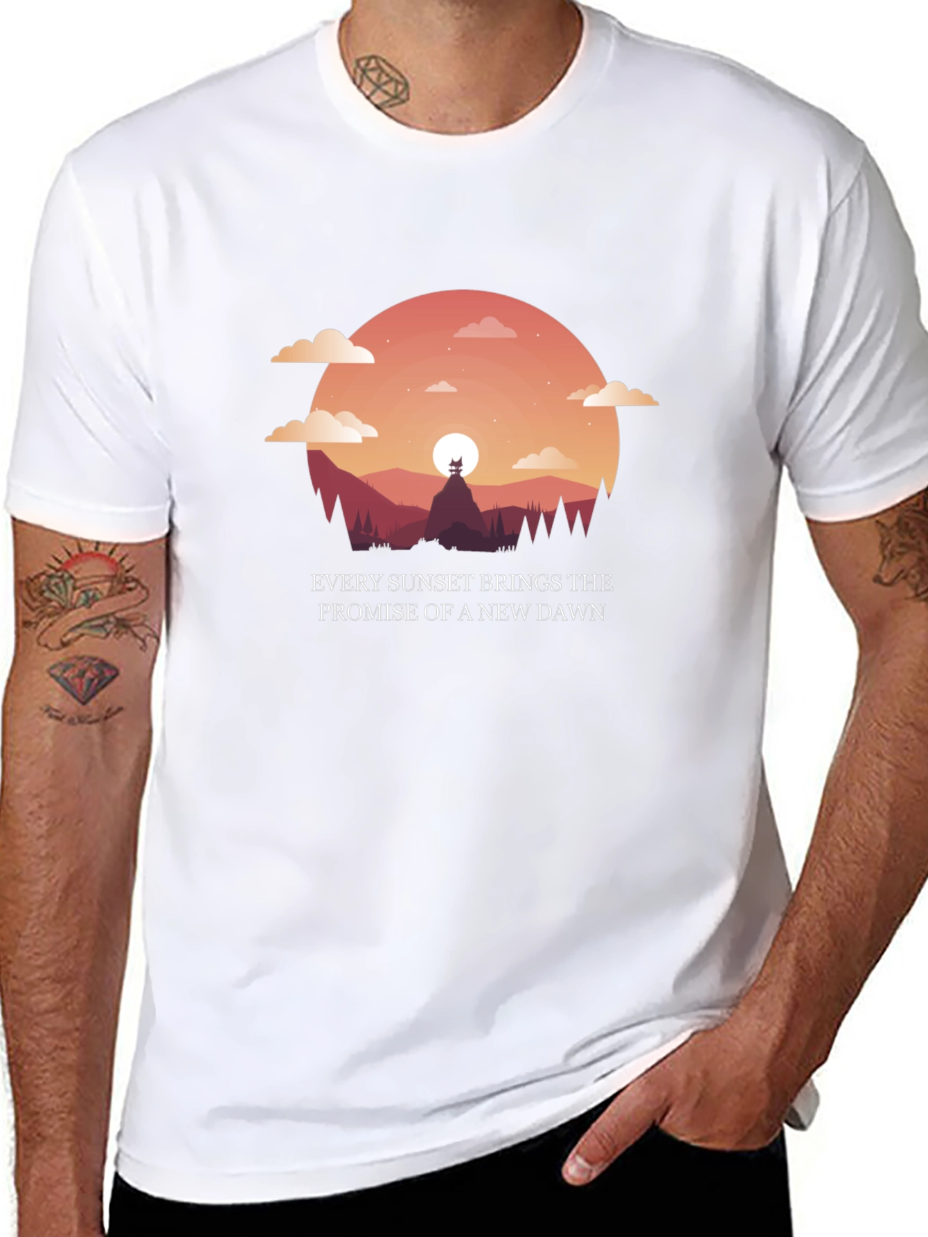 Sunset Promise Graphic T-Shirt - New Dawn Design