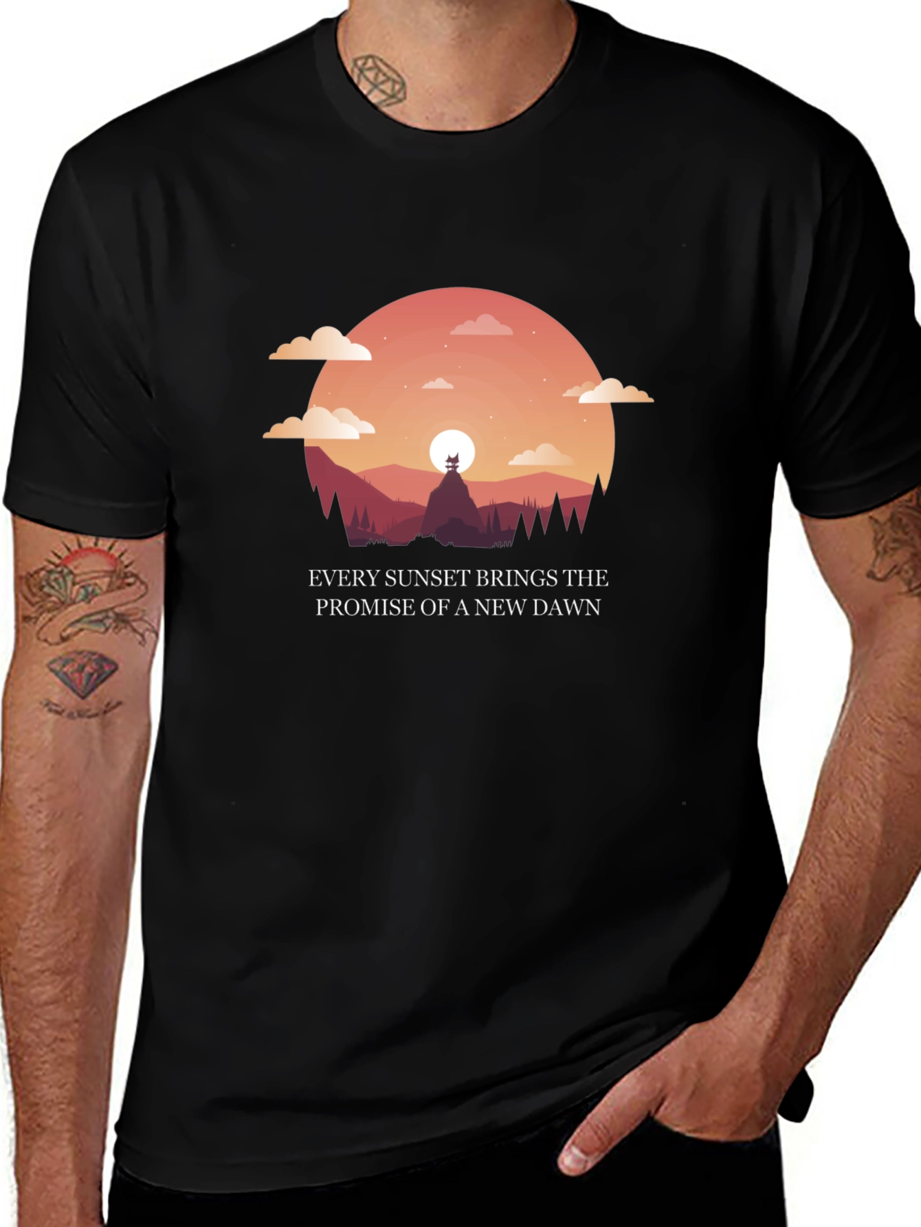 Sunset Promise Graphic T-Shirt - New Dawn Design