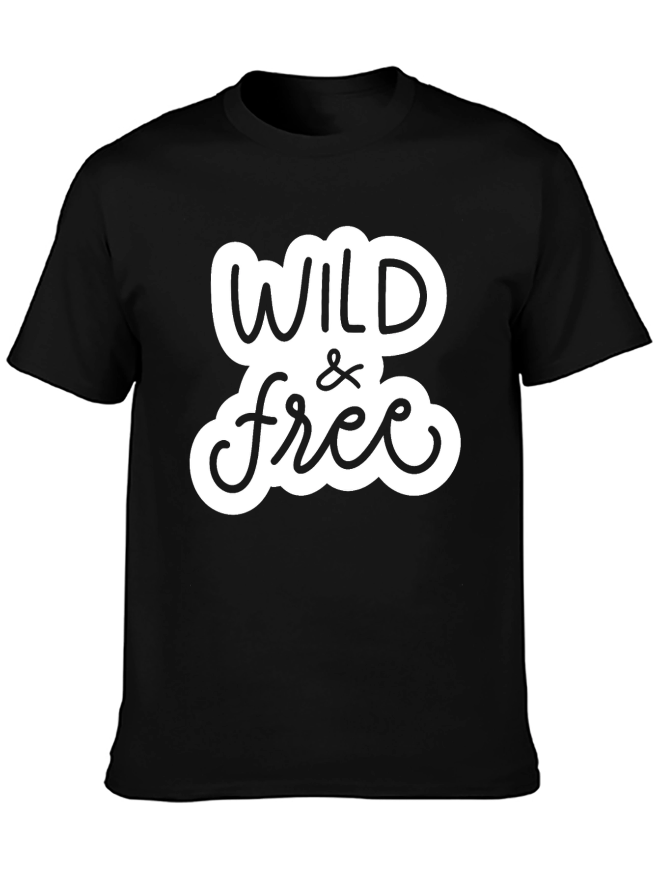 Wild & Free Graphic Tee - Stylish Black T-Shirt