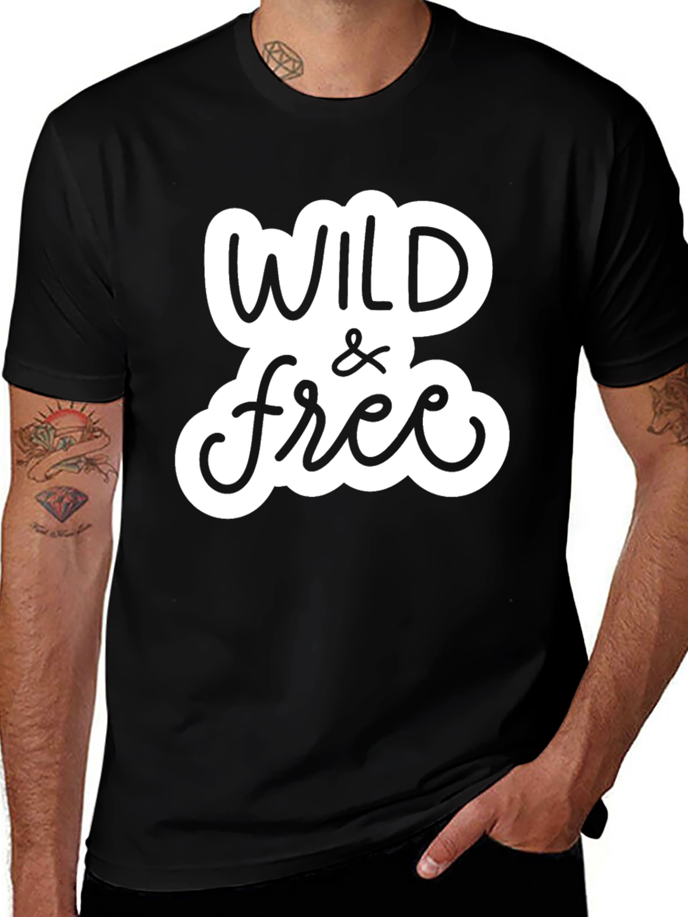 Wild & Free Graphic Tee - Stylish Black T-Shirt