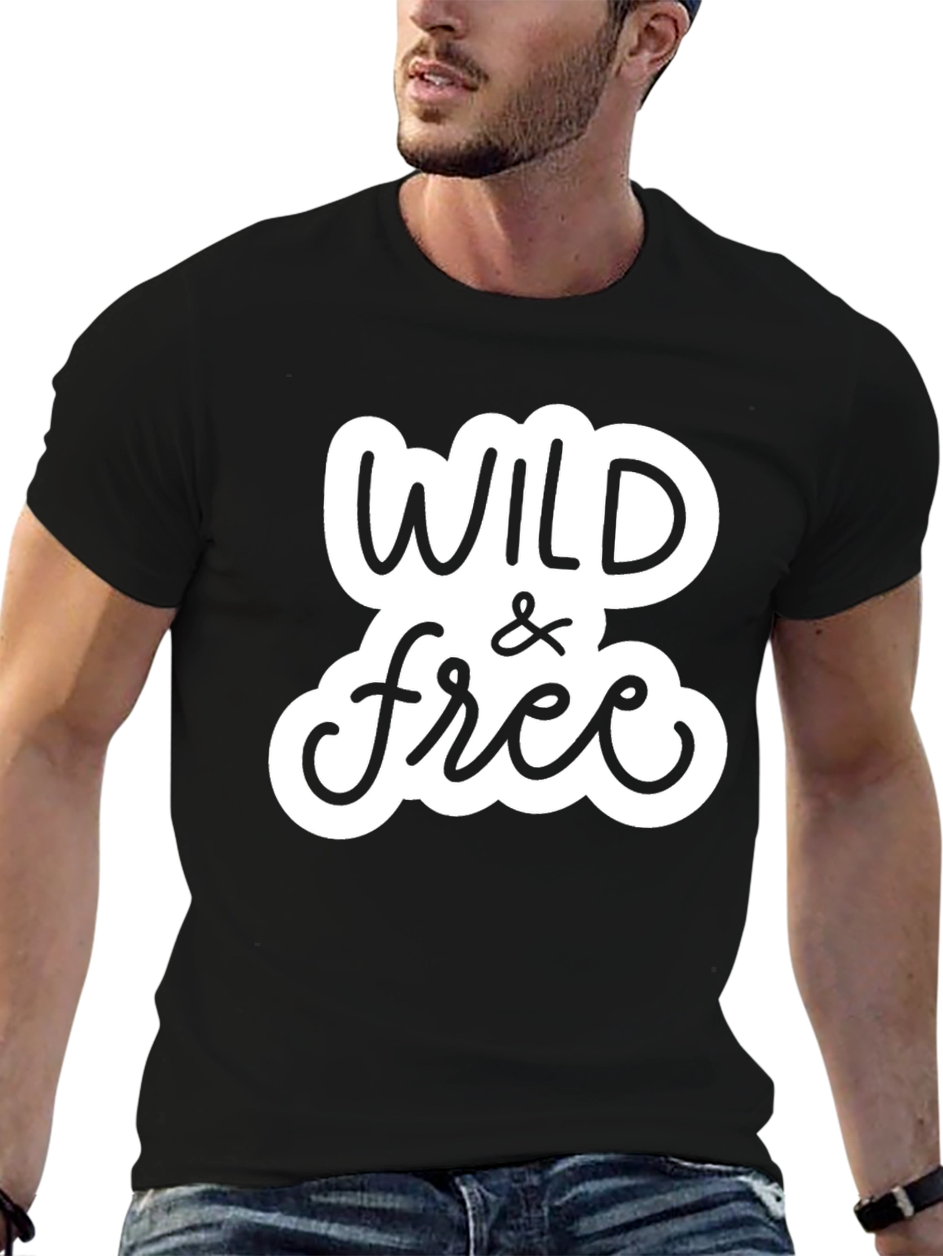 Wild & Free Graphic Tee - Stylish Black T-Shirt