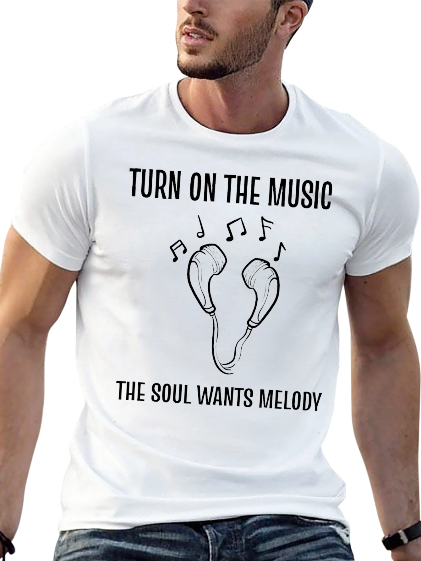 Turn on Music Soul Wants Melody Graphic Tee