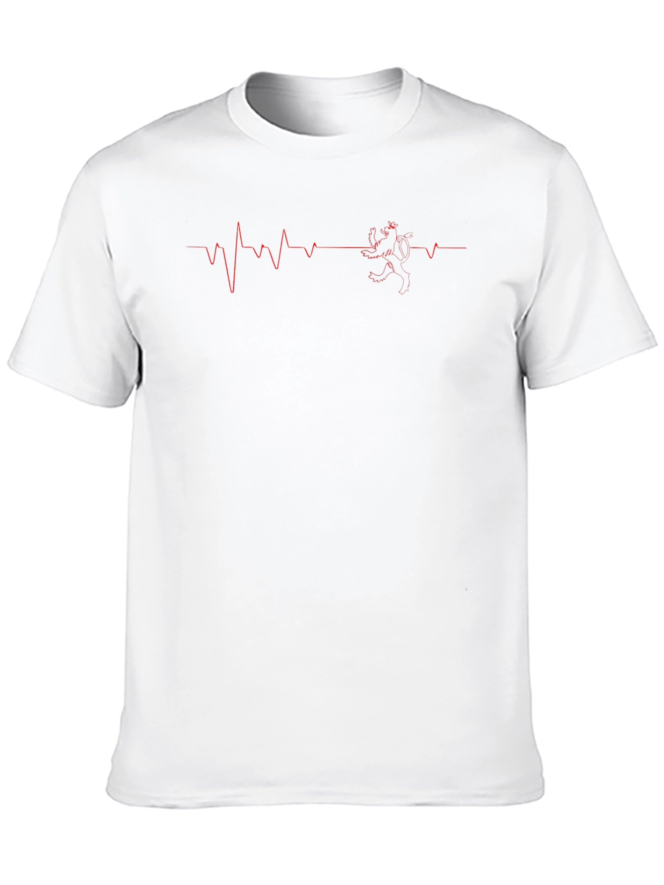 Heartbeat Lion Graphic Tee - Stylish Black T-Shirt