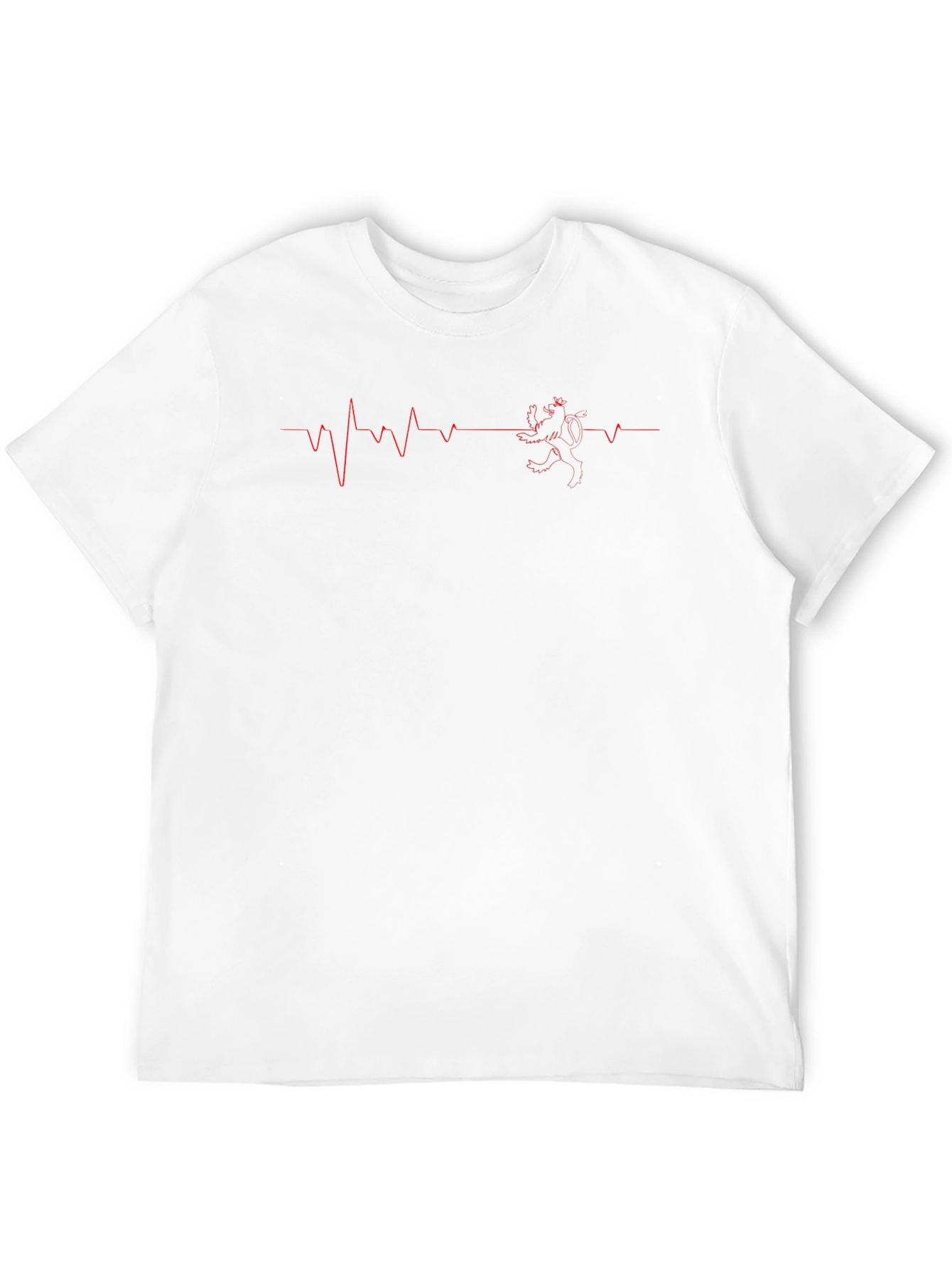 Heartbeat Lion Graphic Tee - Stylish Black T-Shirt