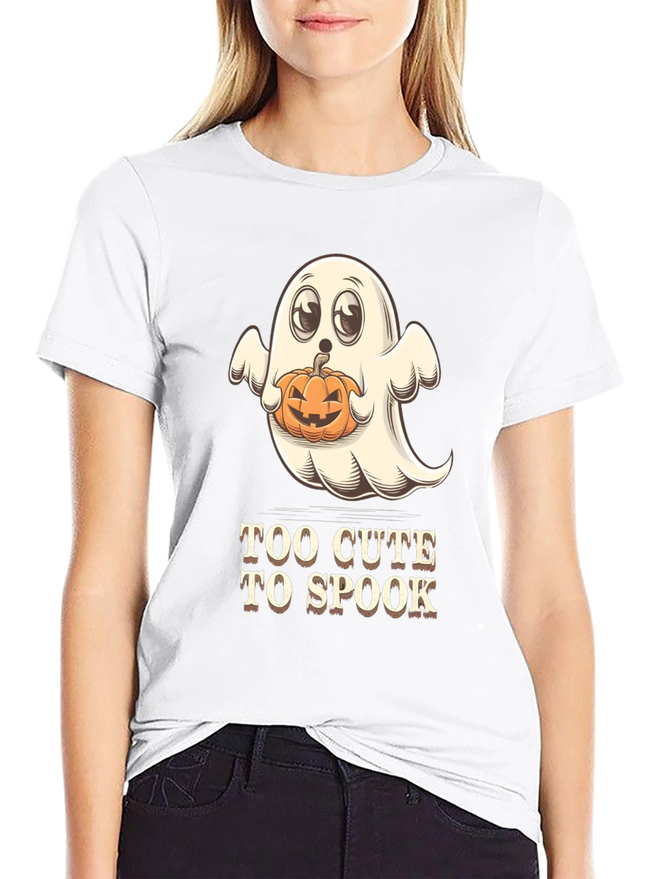 Too Cute to Spook Halloween Ghost T-Shirt