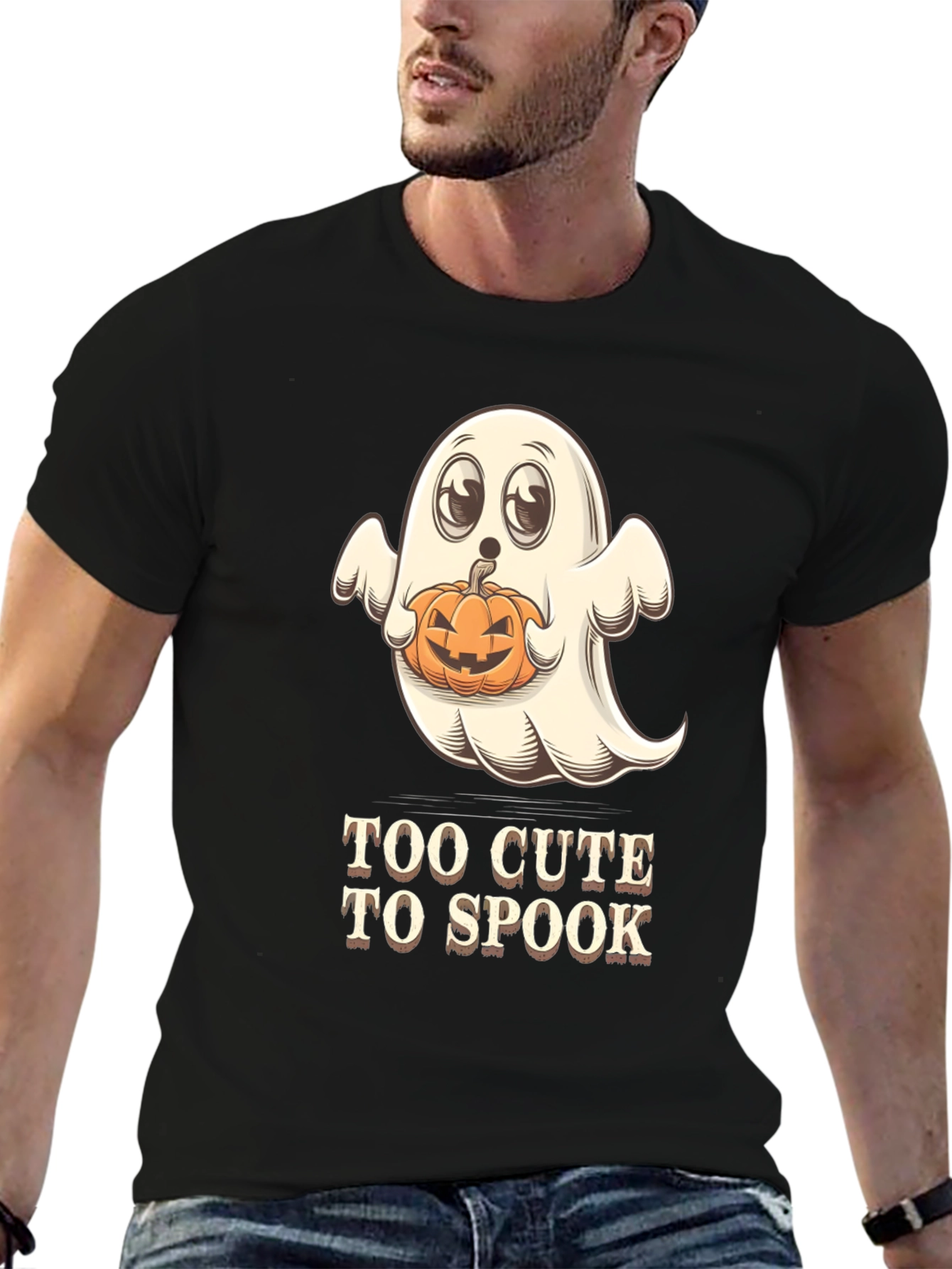 Too Cute to Spook Halloween Ghost T-Shirt