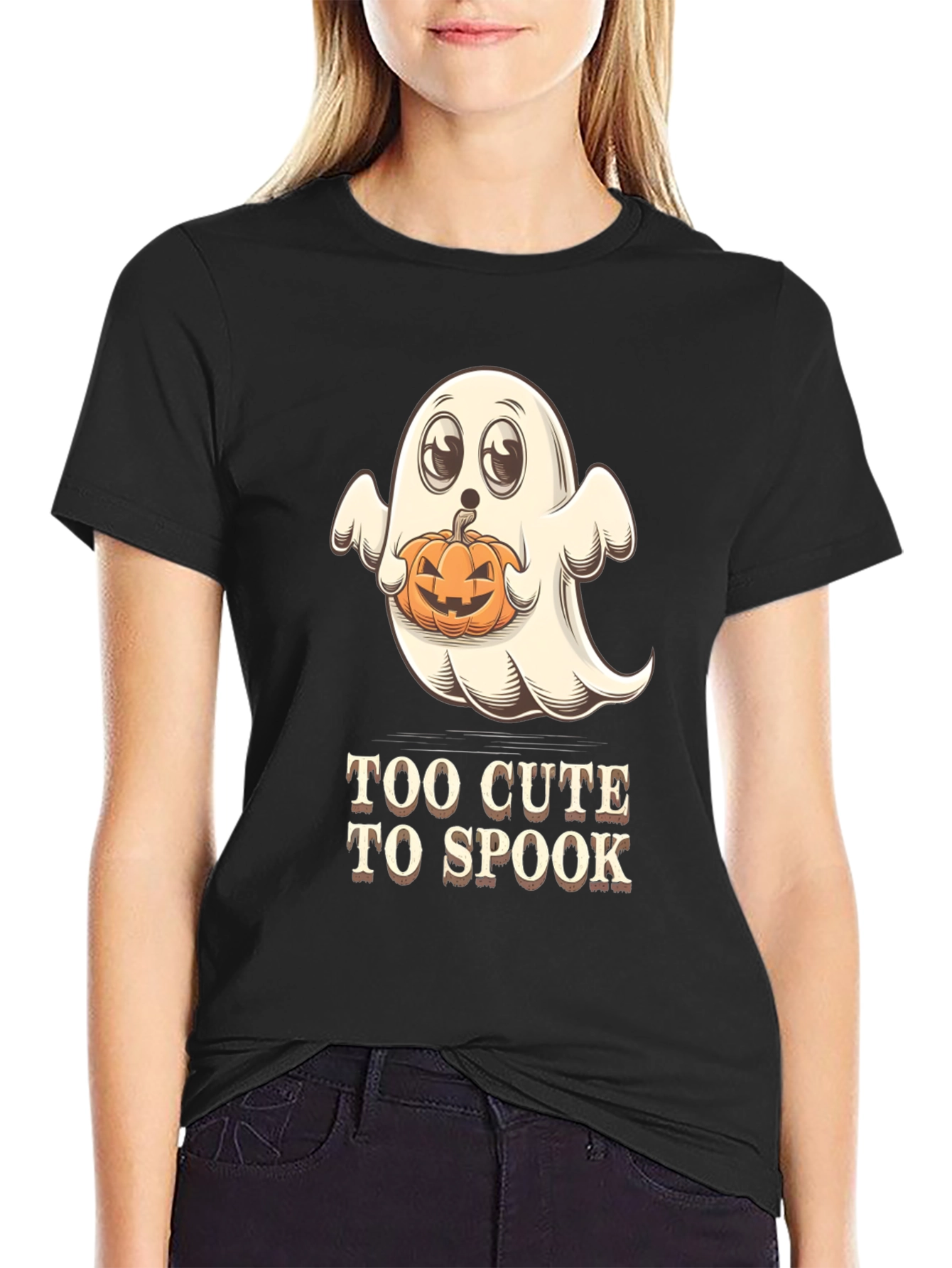 Too Cute to Spook Halloween Ghost T-Shirt