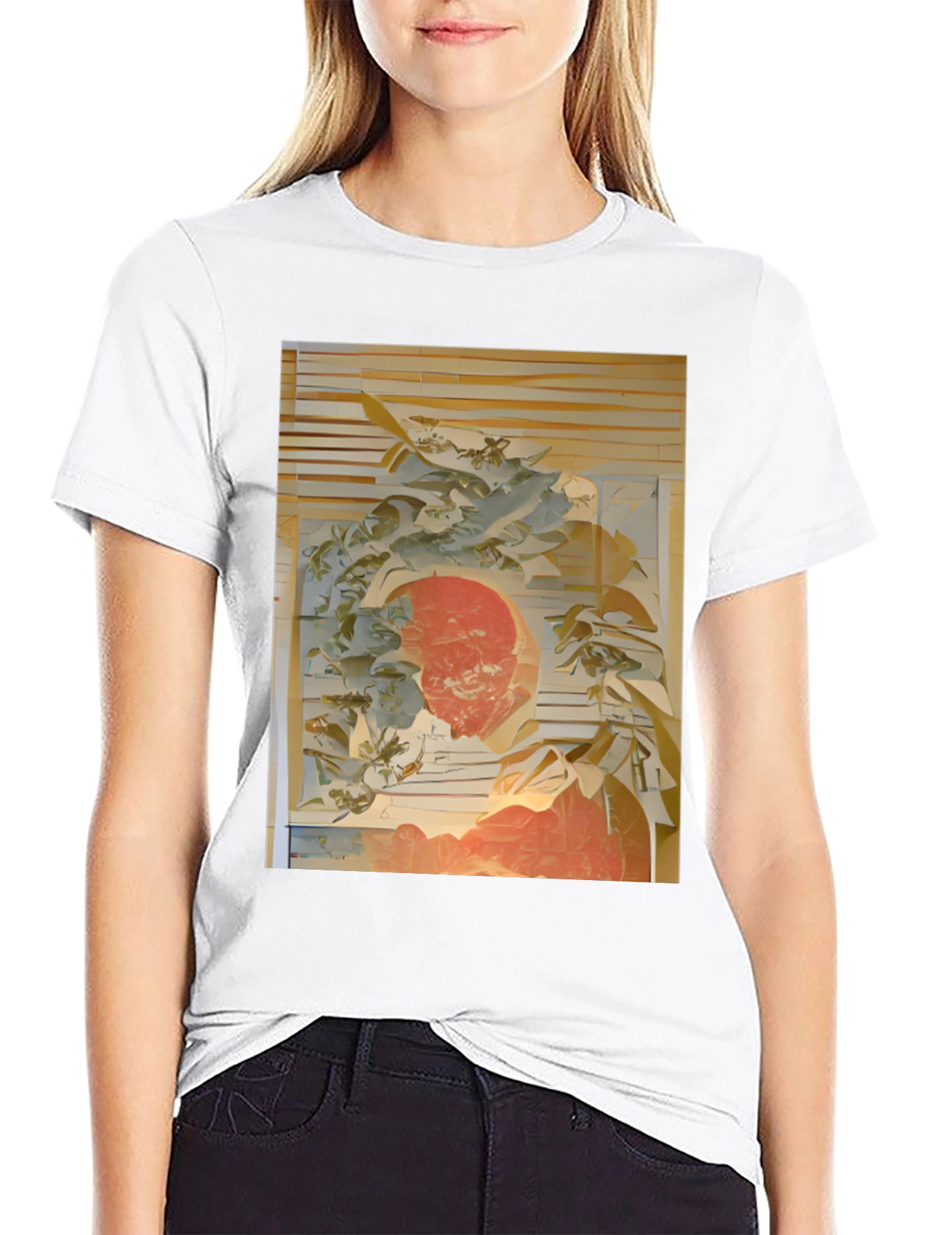 Abstract Art Print Black T-Shirt