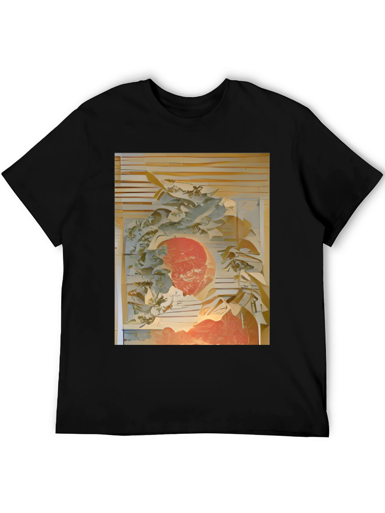 Abstract Art Print Black T-Shirt