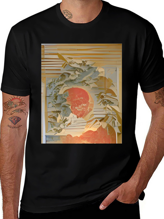 Abstract Art Print Black T-Shirt