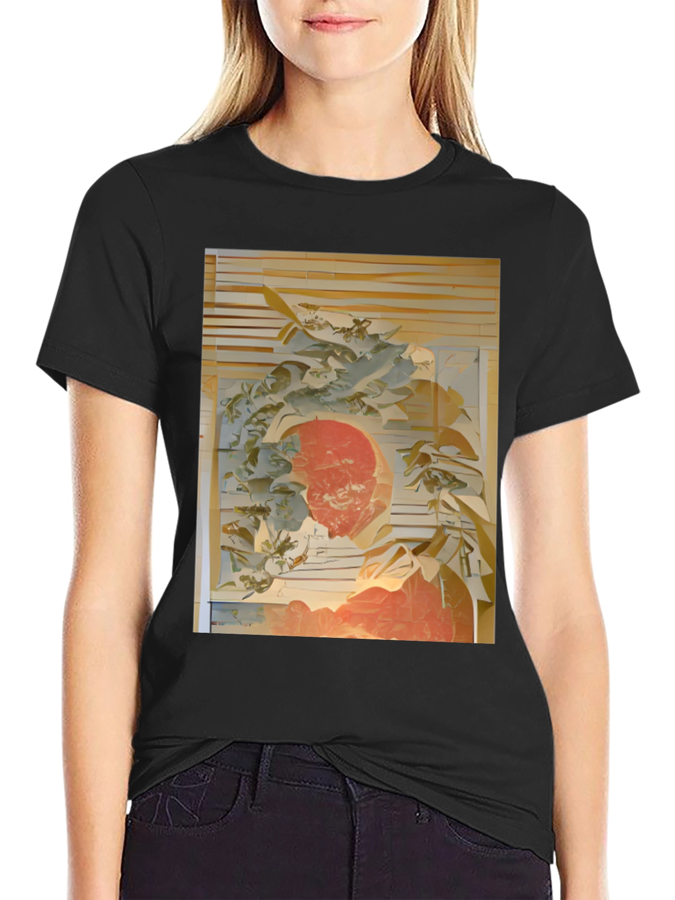 Abstract Art Print Black T-Shirt