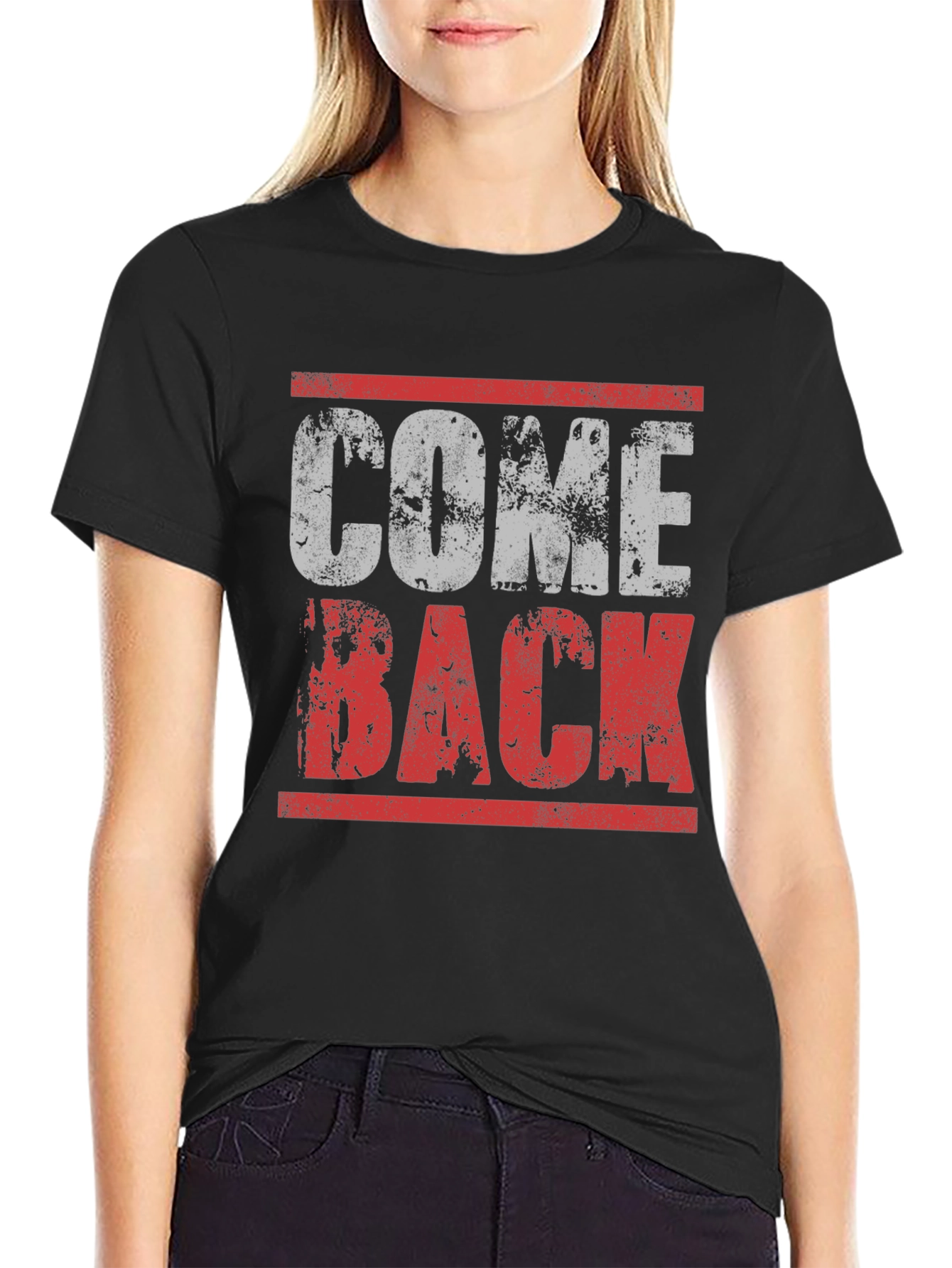 Come Back Graphic Tee - Distressed Print Mens T-Shirt
