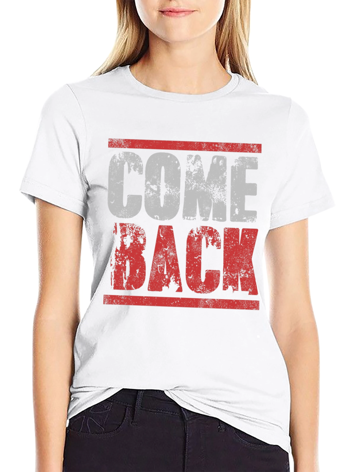 Come Back Graphic Tee - Distressed Print Mens T-Shirt