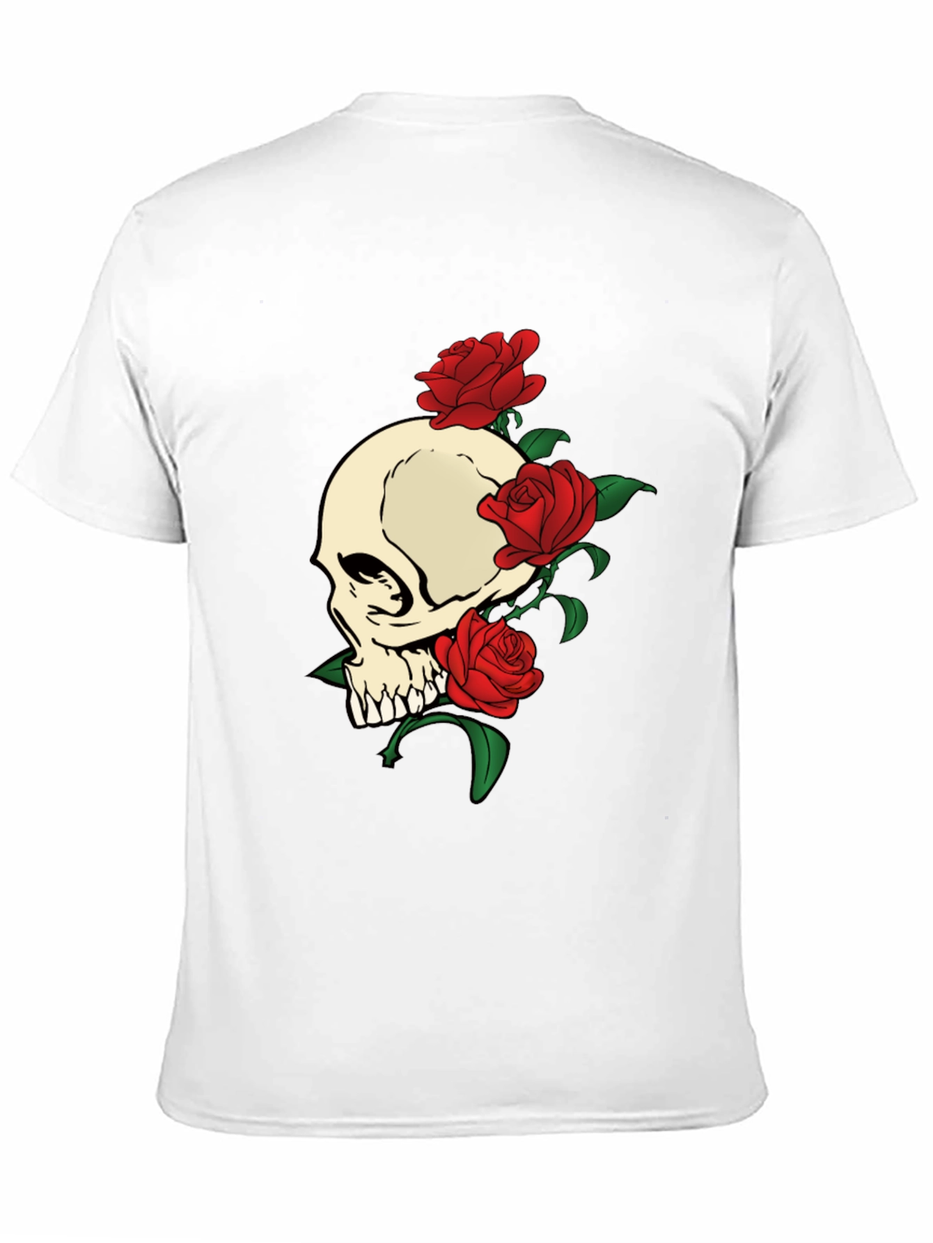 Skull and Roses Graphic Print T-Shirt