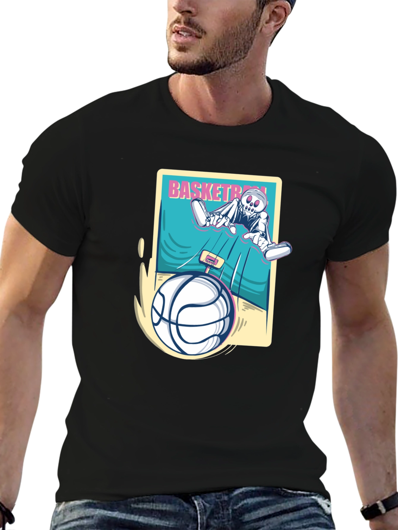 Skeleton Basketball Graphic Tee
