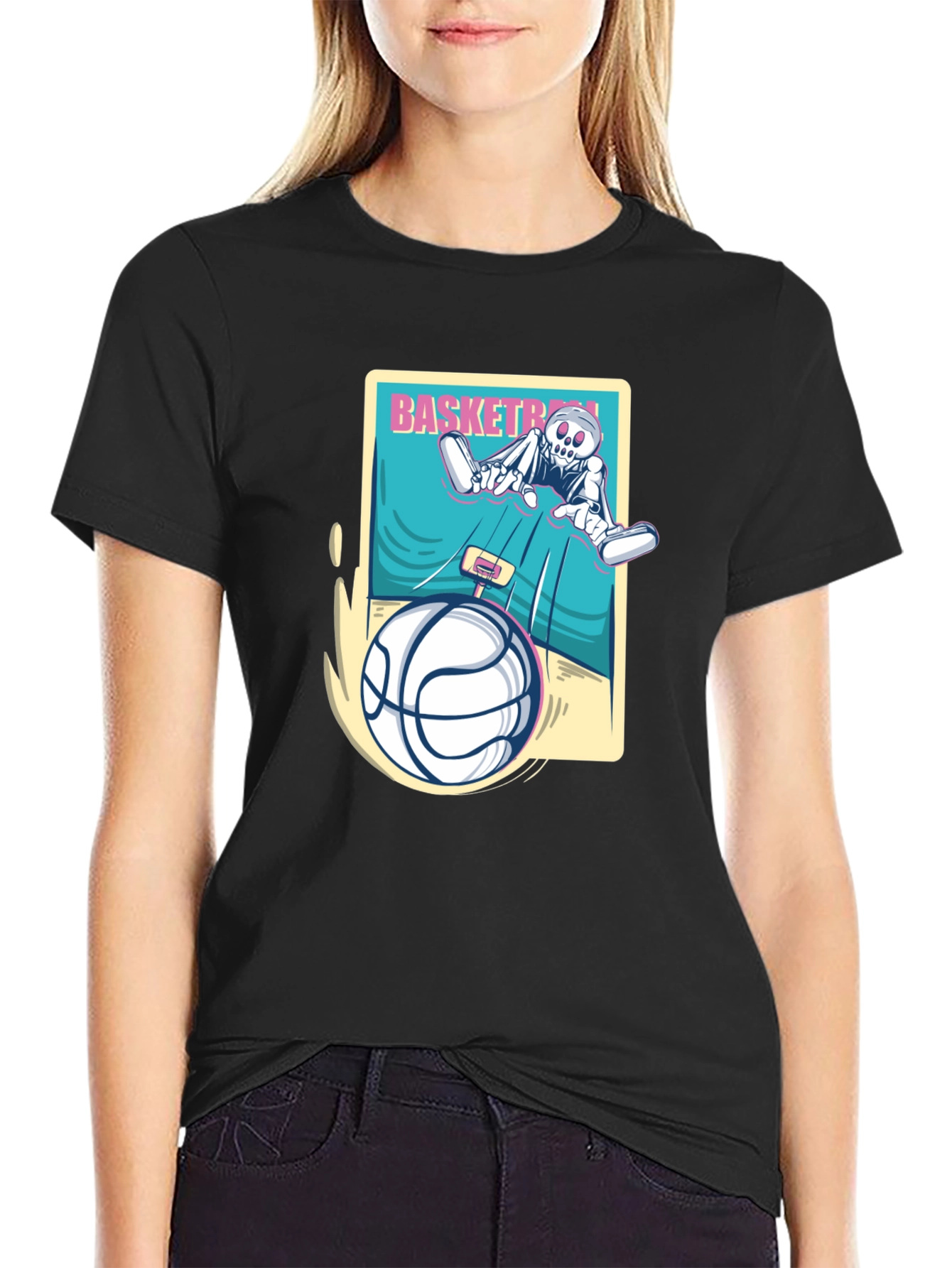 Skeleton Basketball Graphic Tee