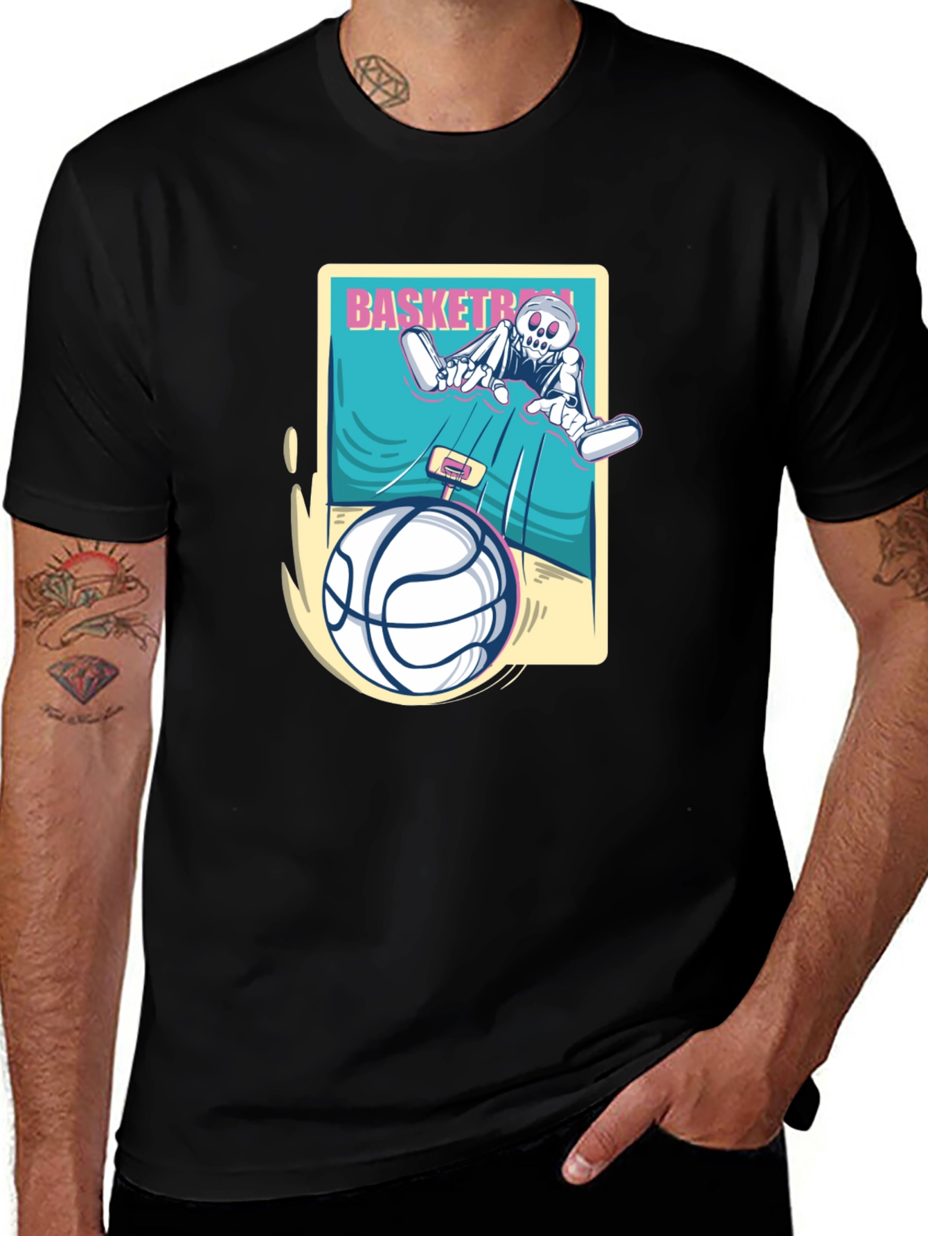 Skeleton Basketball Graphic Tee