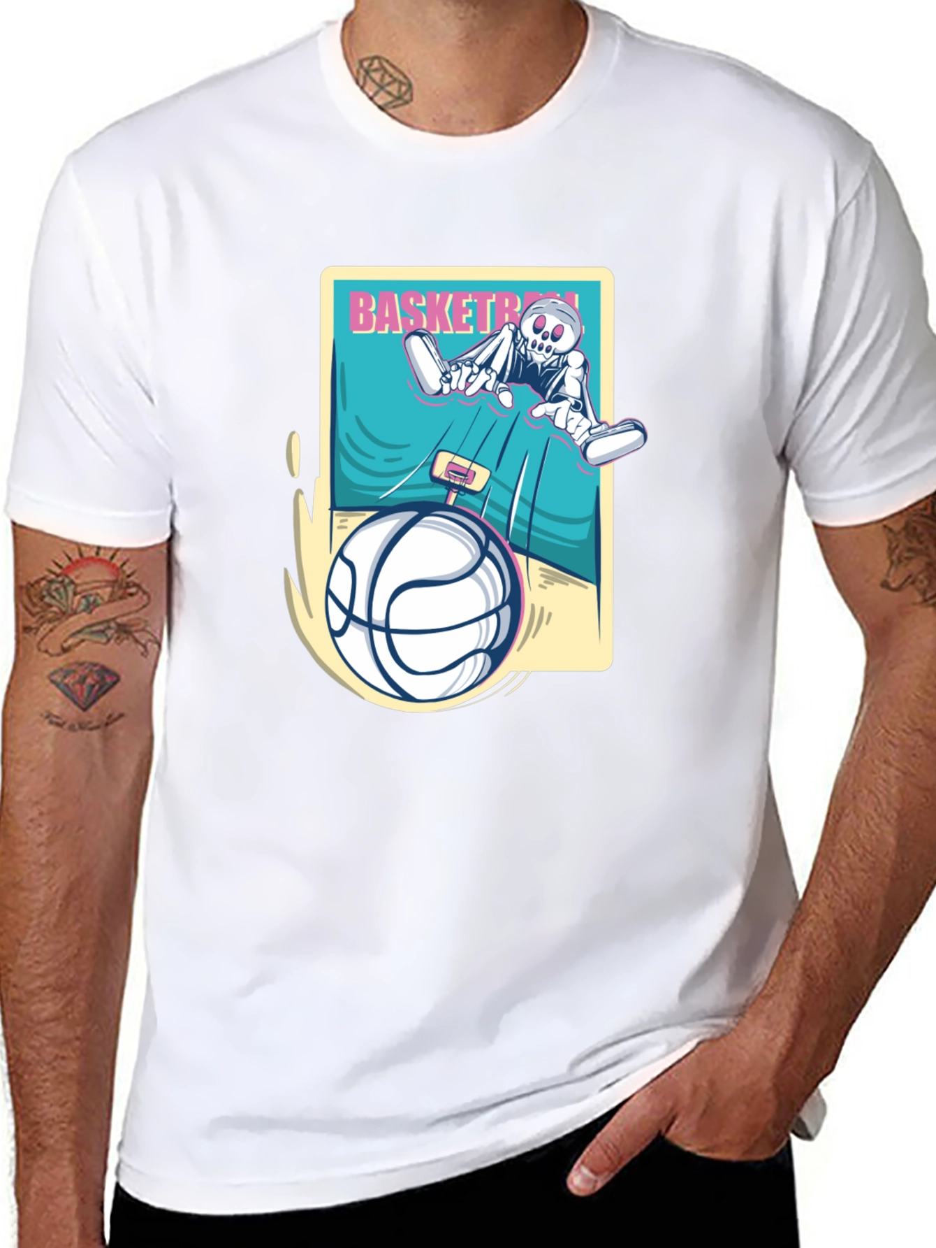 Skeleton Basketball Graphic Tee