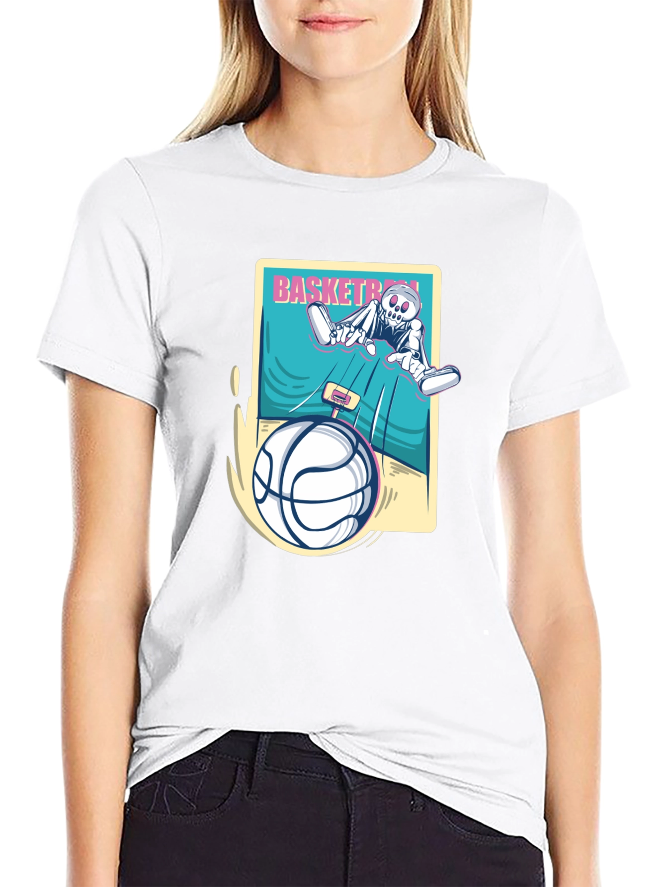 Skeleton Basketball Graphic Tee