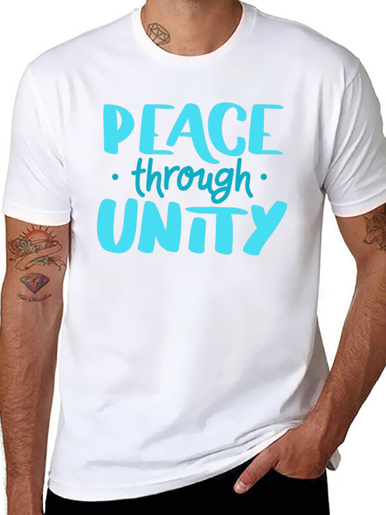 Peace Through Unity Graphic Tee - Black