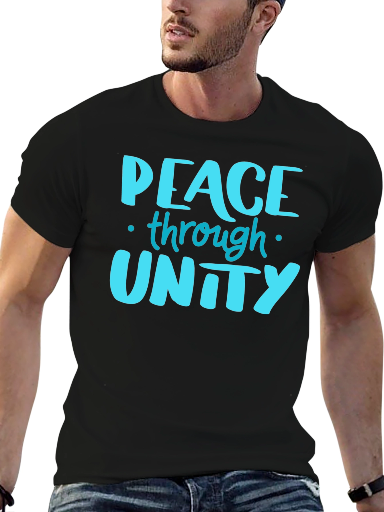 Peace Through Unity Graphic Tee - Black