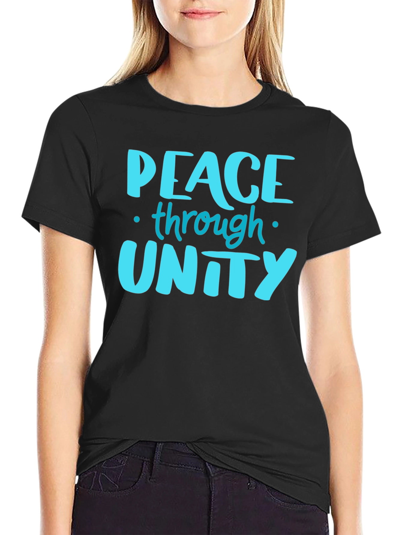 Peace Through Unity Graphic Tee - Black
