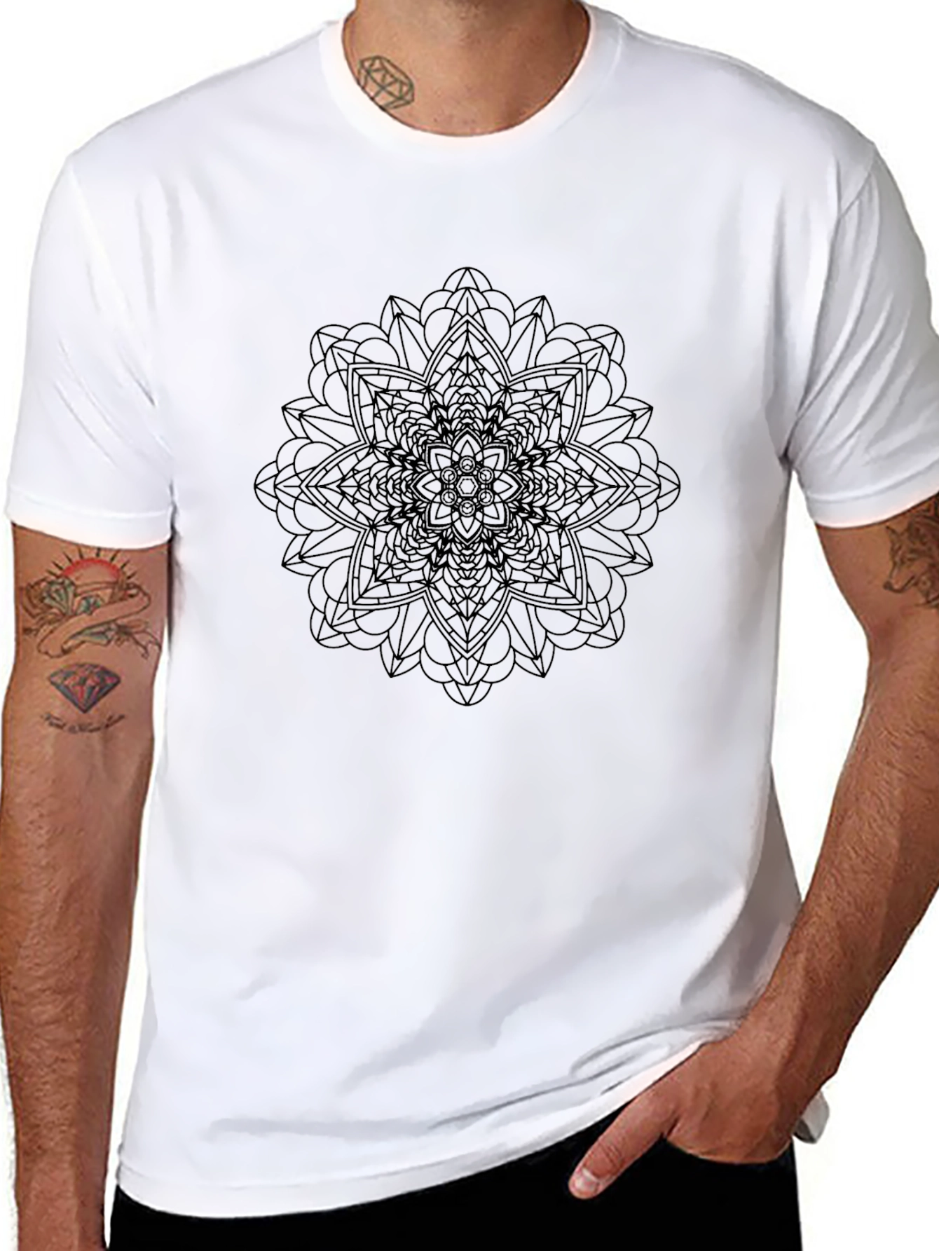 Black Mandala Graphic T-Shirt