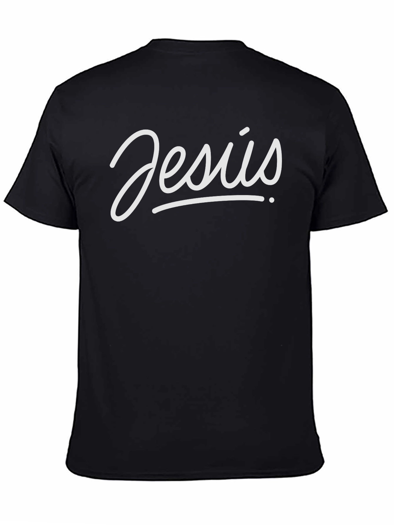 Jesus Script Graphic Tee - Black Cotton Blend Shirt