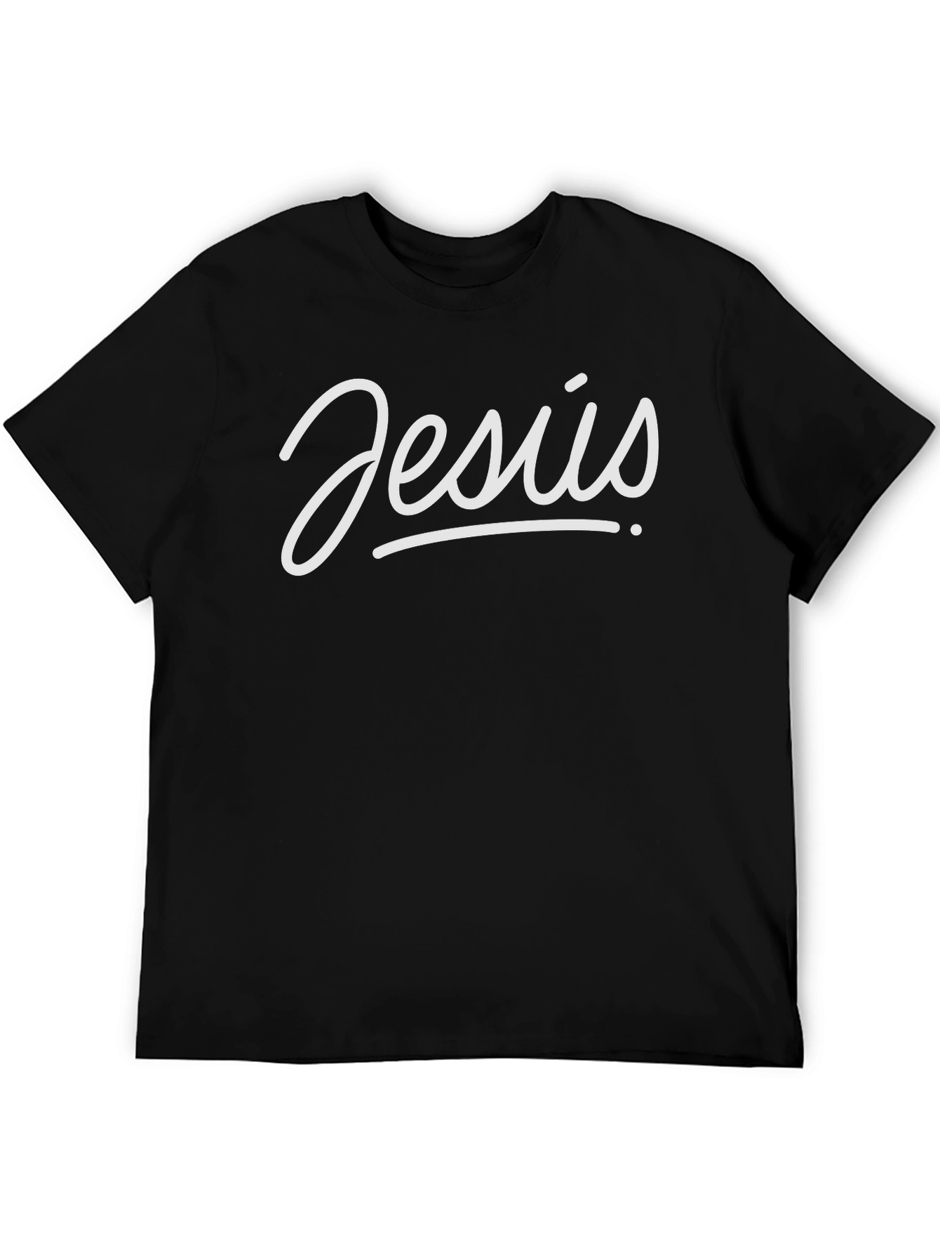 Jesus Script Graphic Tee - Black Cotton Blend Shirt