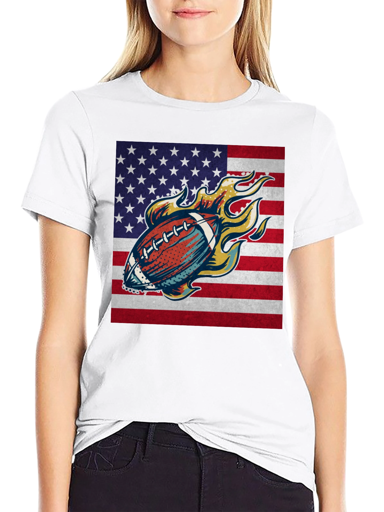 American Football Flag Graphic Tee