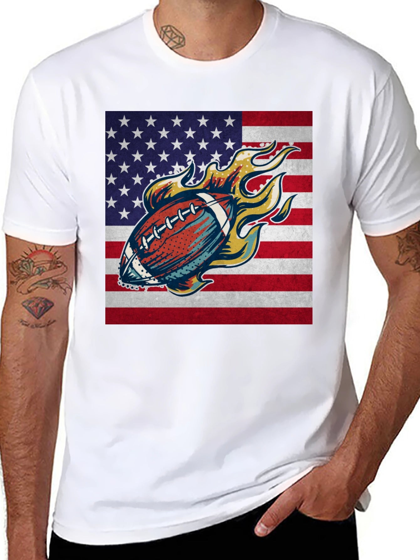 American Football Flag Graphic Tee