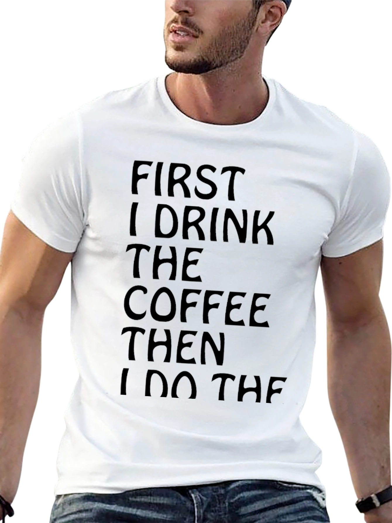 Coffee First T-Shirt - Black Graphic Tee
