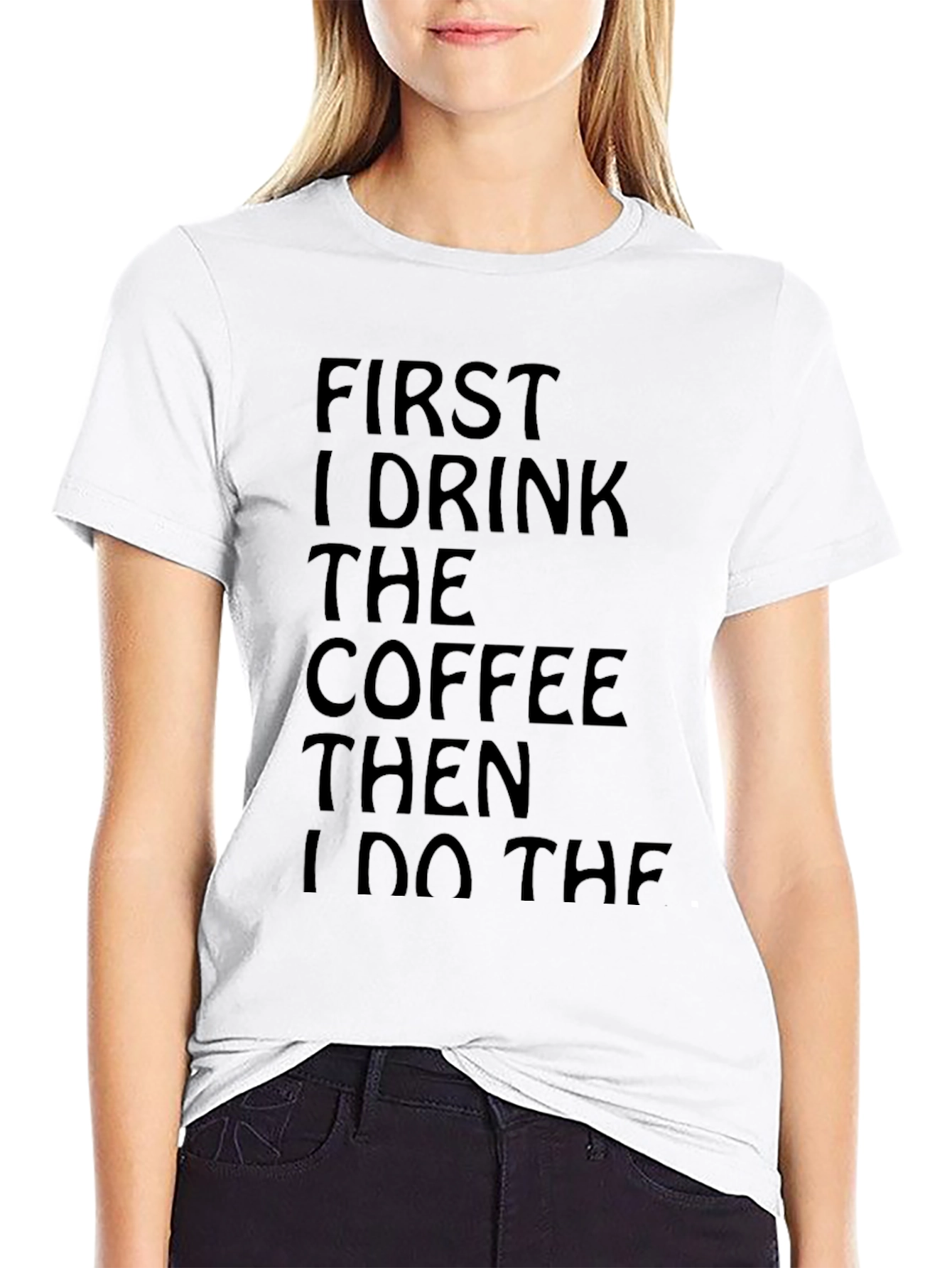 Coffee First T-Shirt - Black Graphic Tee