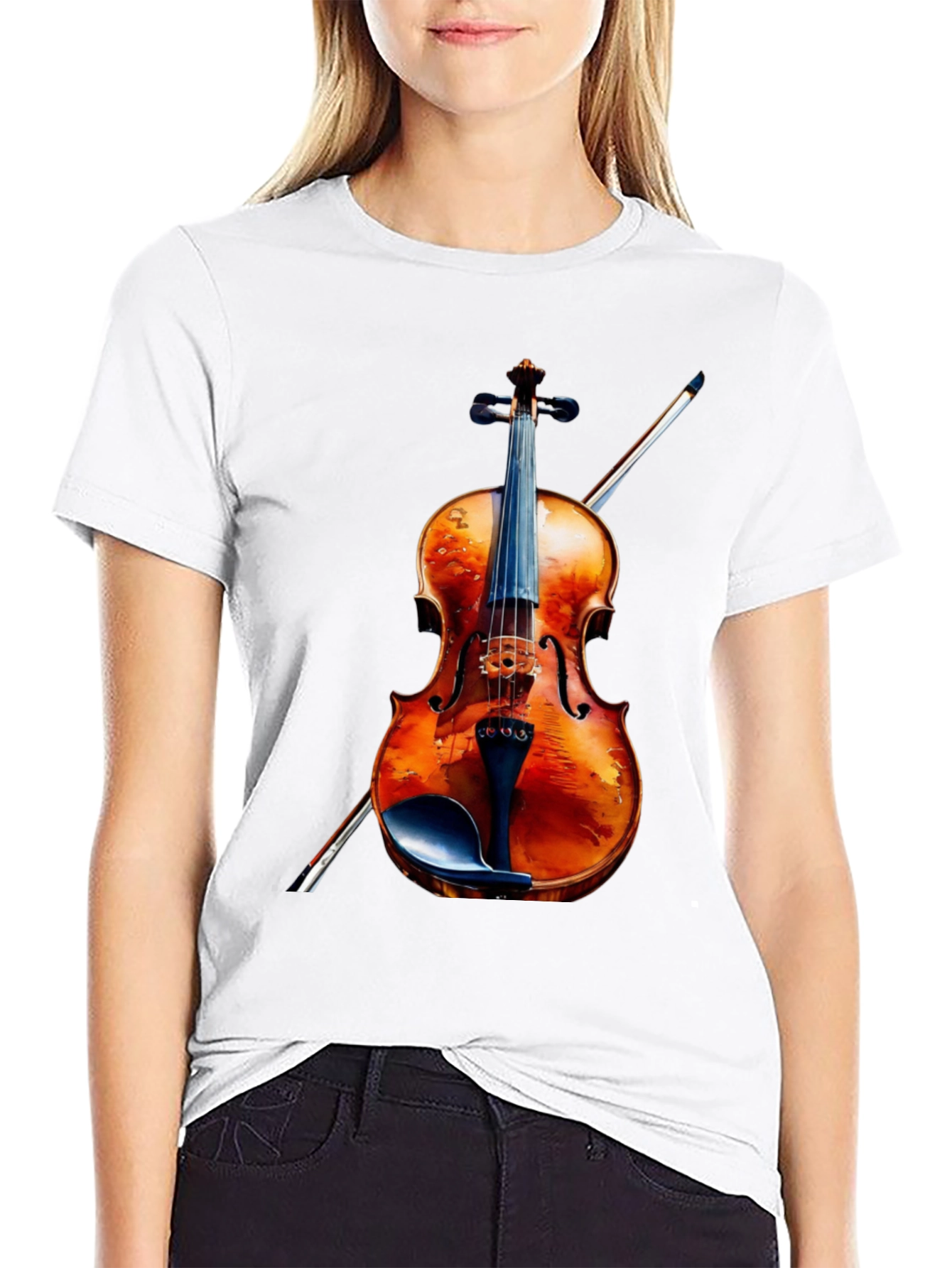 Violin Graphic Tee - Musical Instrument Shirt