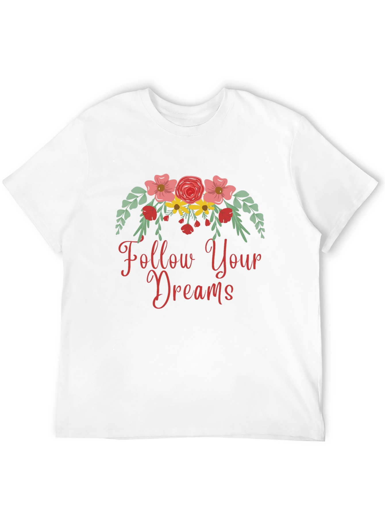 Follow Your Dreams Floral Graphic Tee - Black