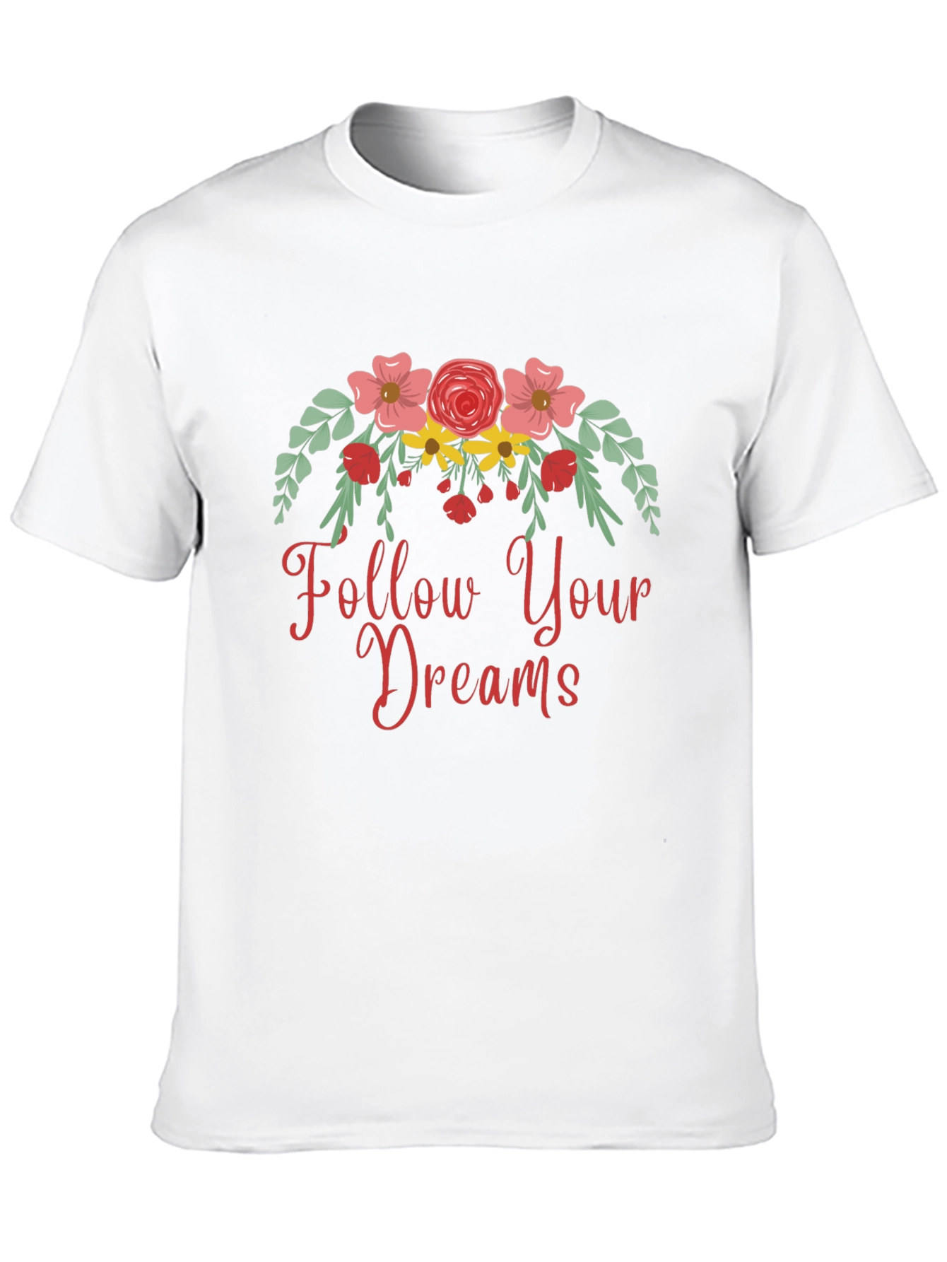 Follow Your Dreams Floral Graphic Tee - Black