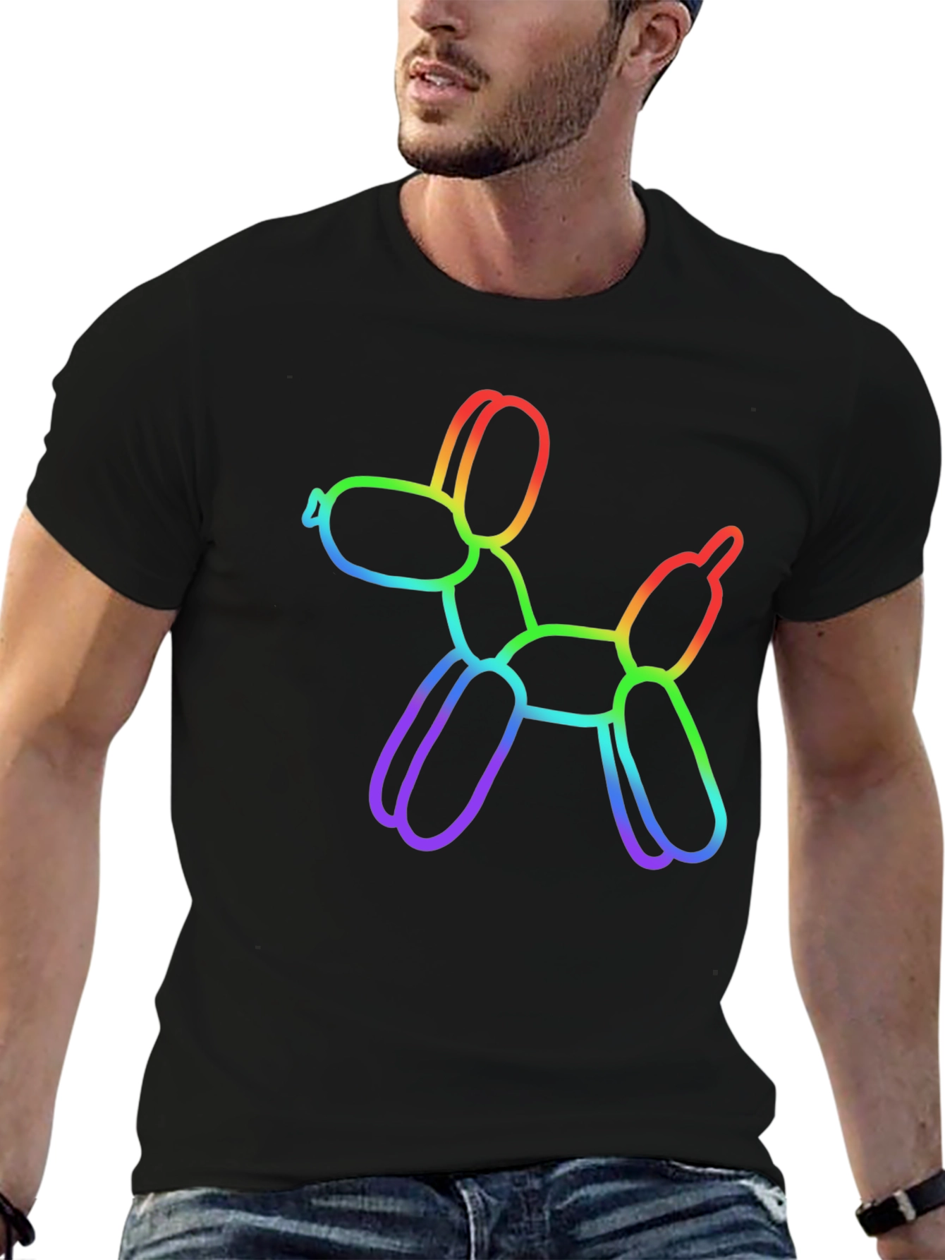 Rainbow Balloon Dog Graphic T-Shirt