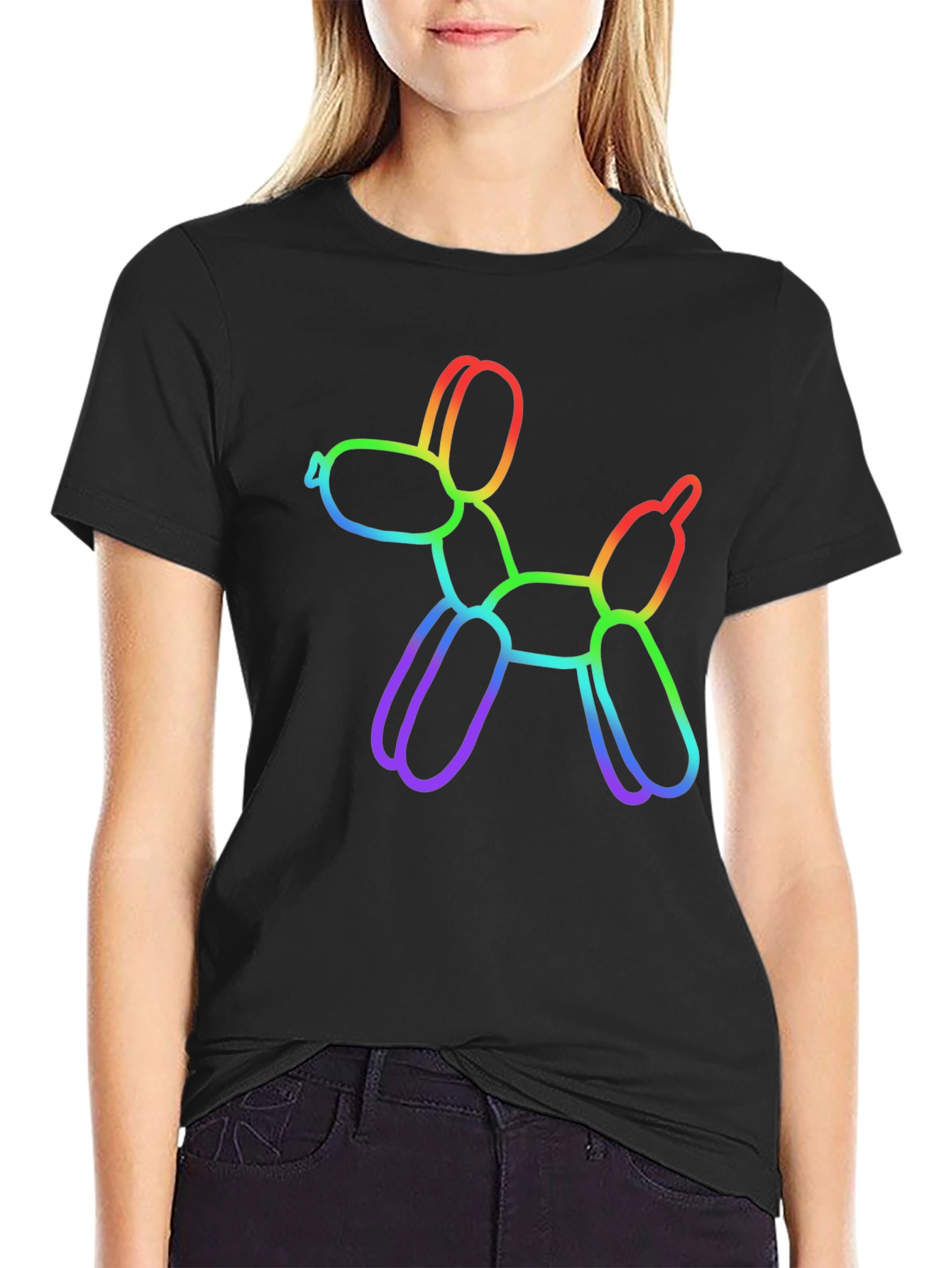 Rainbow Balloon Dog Graphic T-Shirt