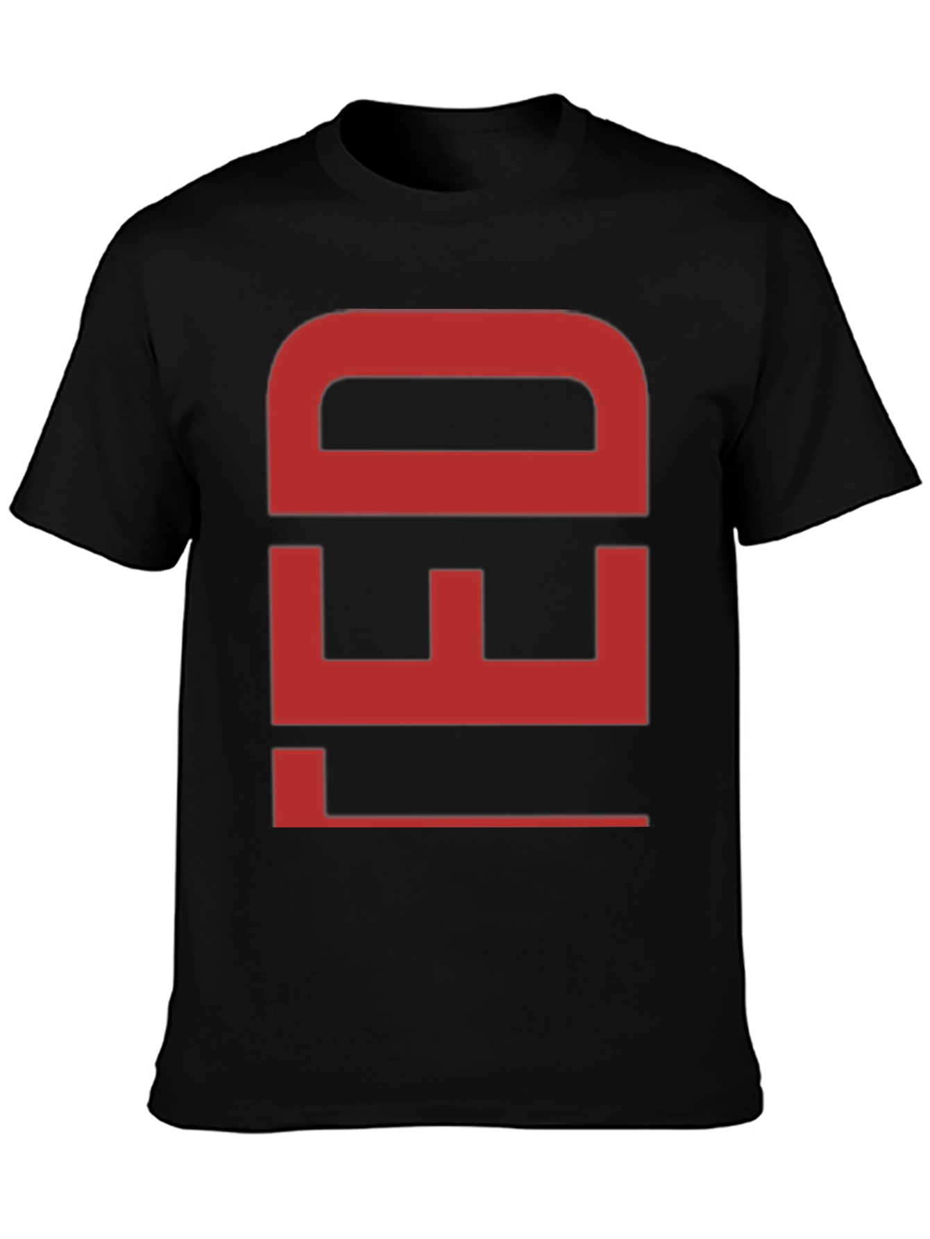 Bold Red Graphic Print Black Cotton T-Shirt