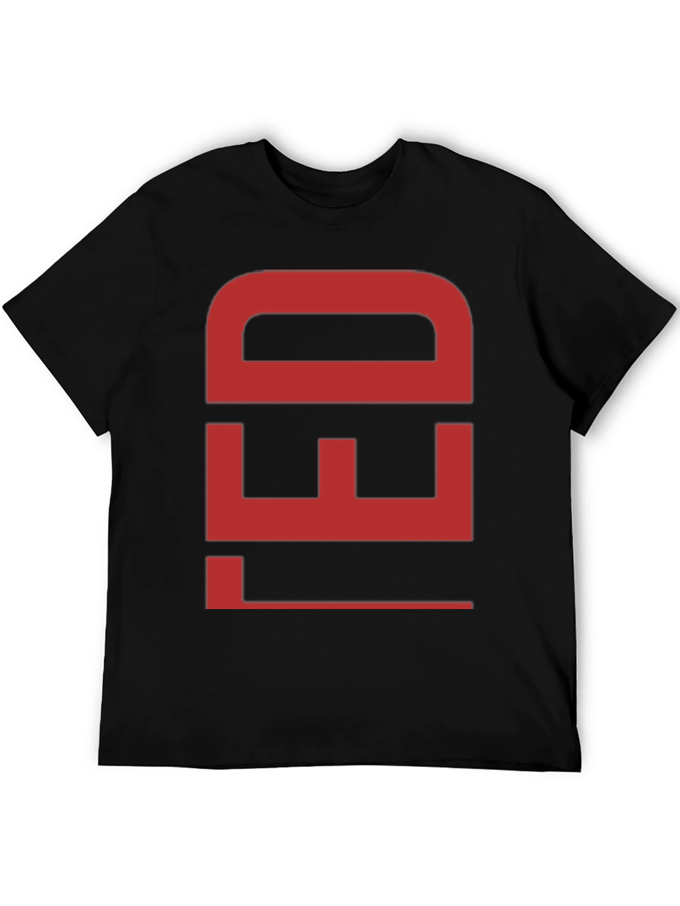 Bold Red Graphic Print Black Cotton T-Shirt