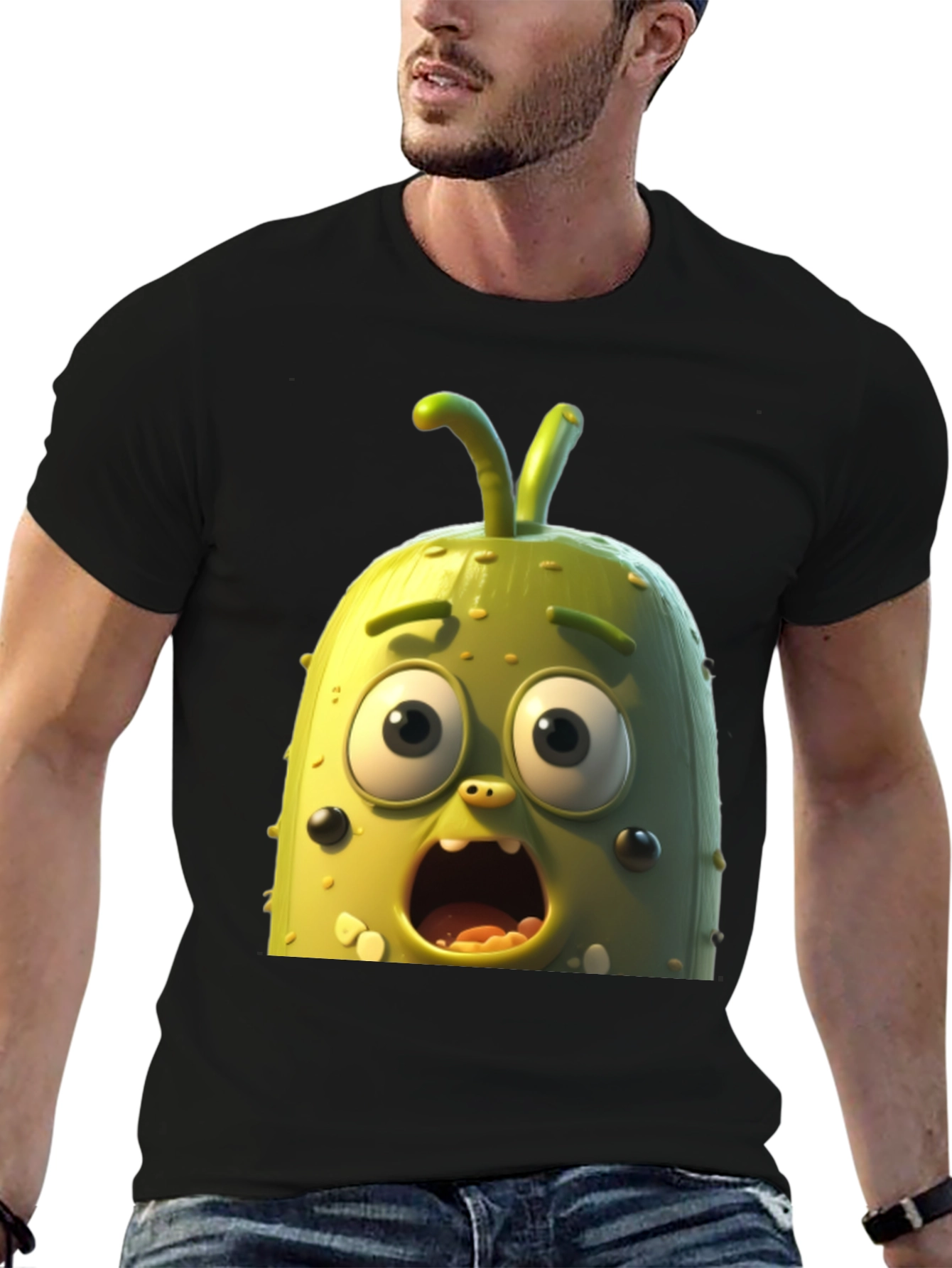 Pickle Rick T-Shirt - Black Cartoon Tee