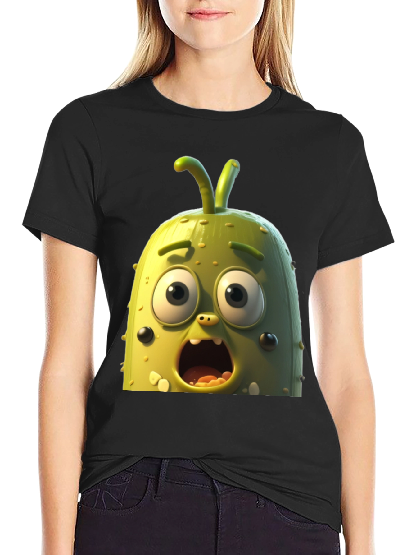 Pickle Rick T-Shirt - Black Cartoon Tee