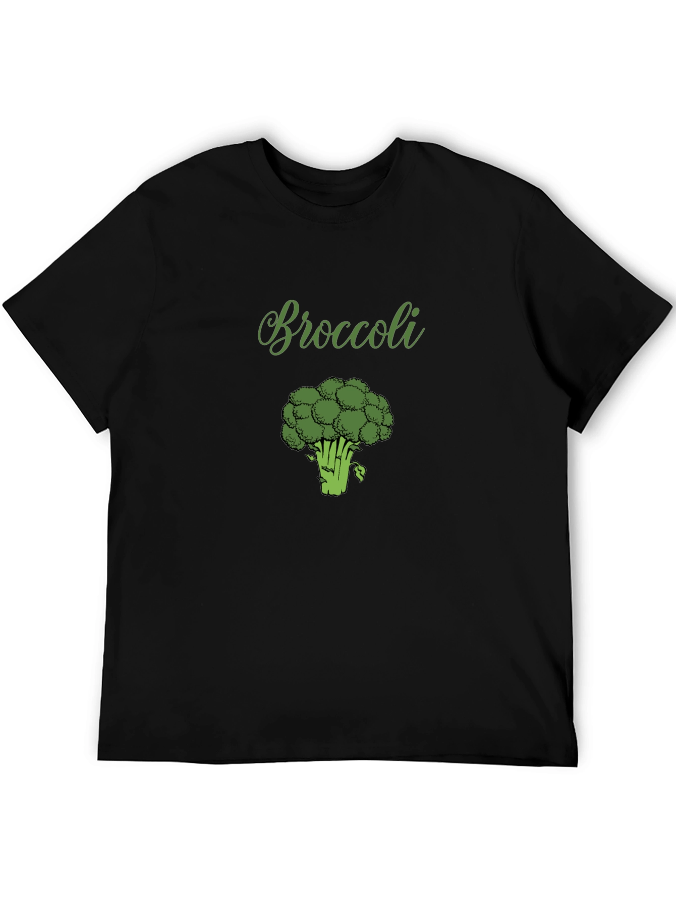 Broccoli Graphic Tee - Black Cotton T-Shirt