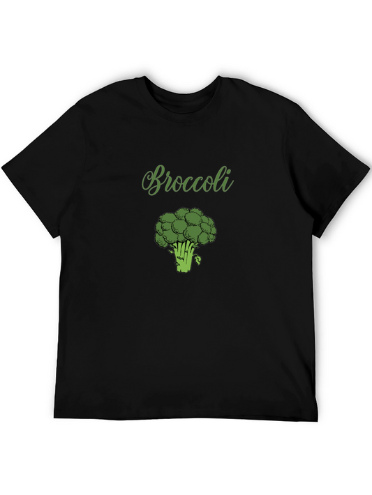 Broccoli Graphic Tee - Black Cotton T-Shirt