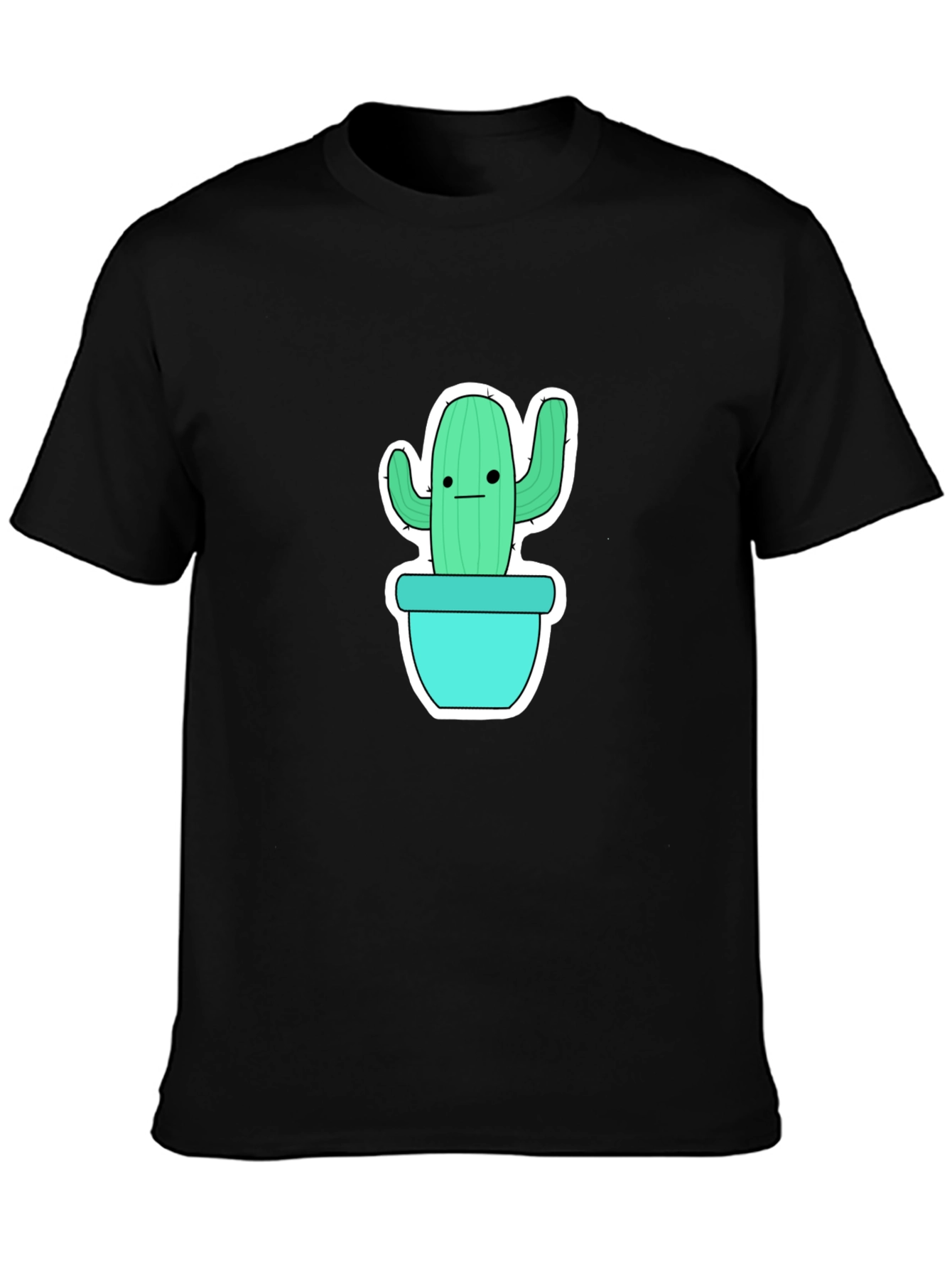 Cool Cactus Graphic Tee - Black Cotton Shirt