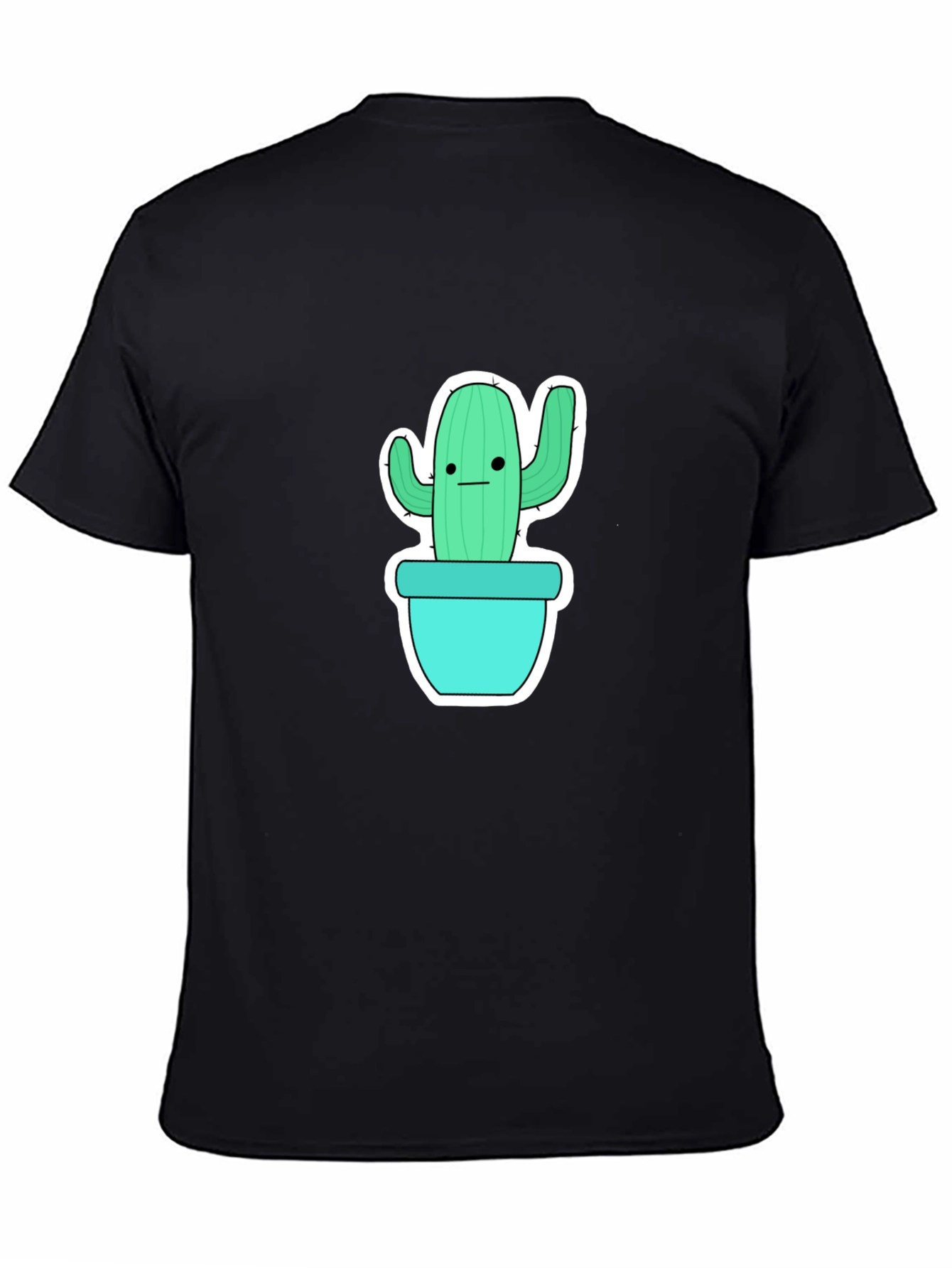 Cool Cactus Graphic Tee - Black Cotton Shirt