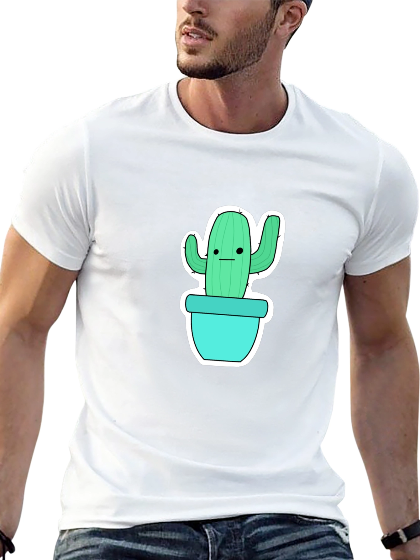 Cool Cactus Graphic Tee - Black Cotton Shirt