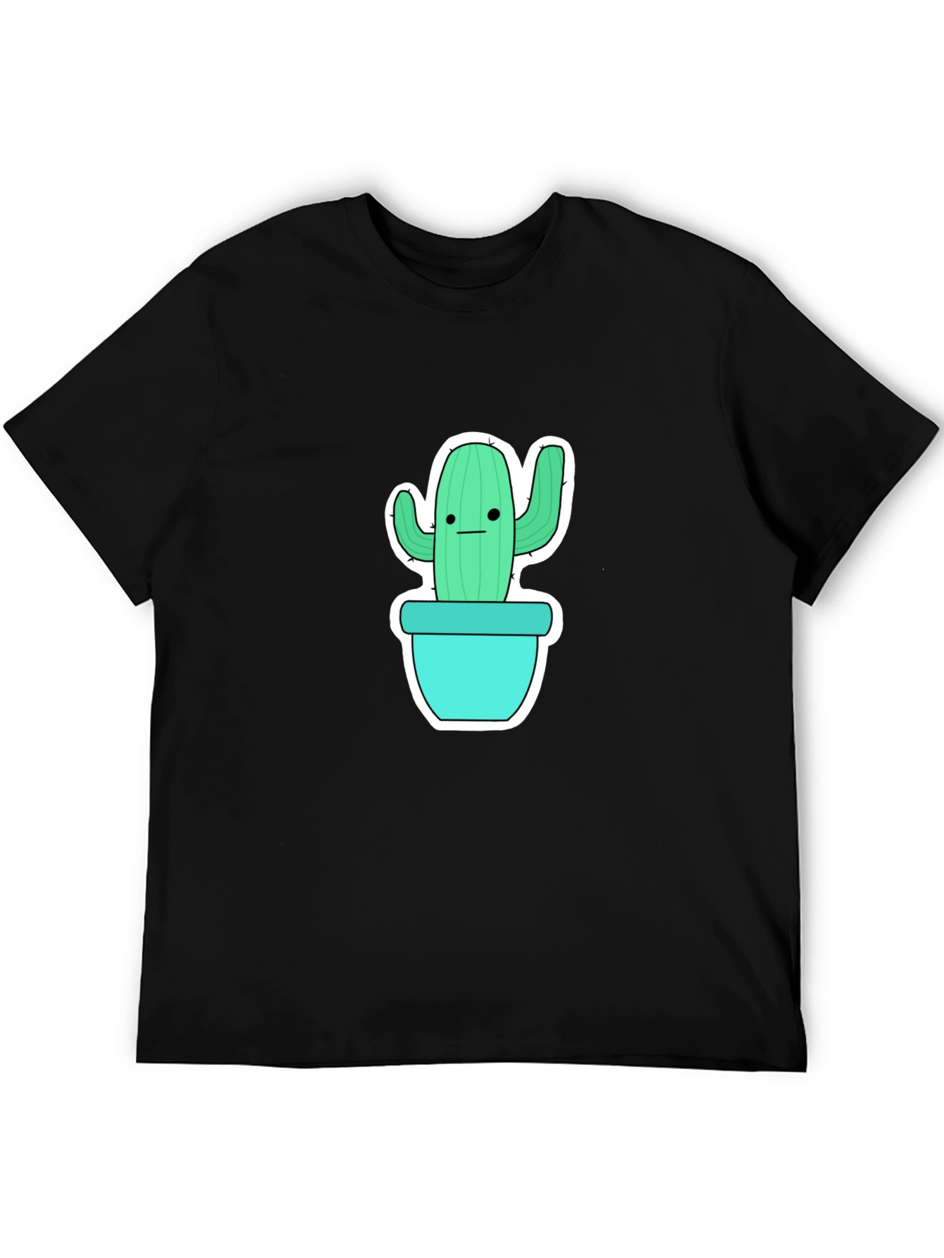 Cool Cactus Graphic Tee - Black Cotton Shirt