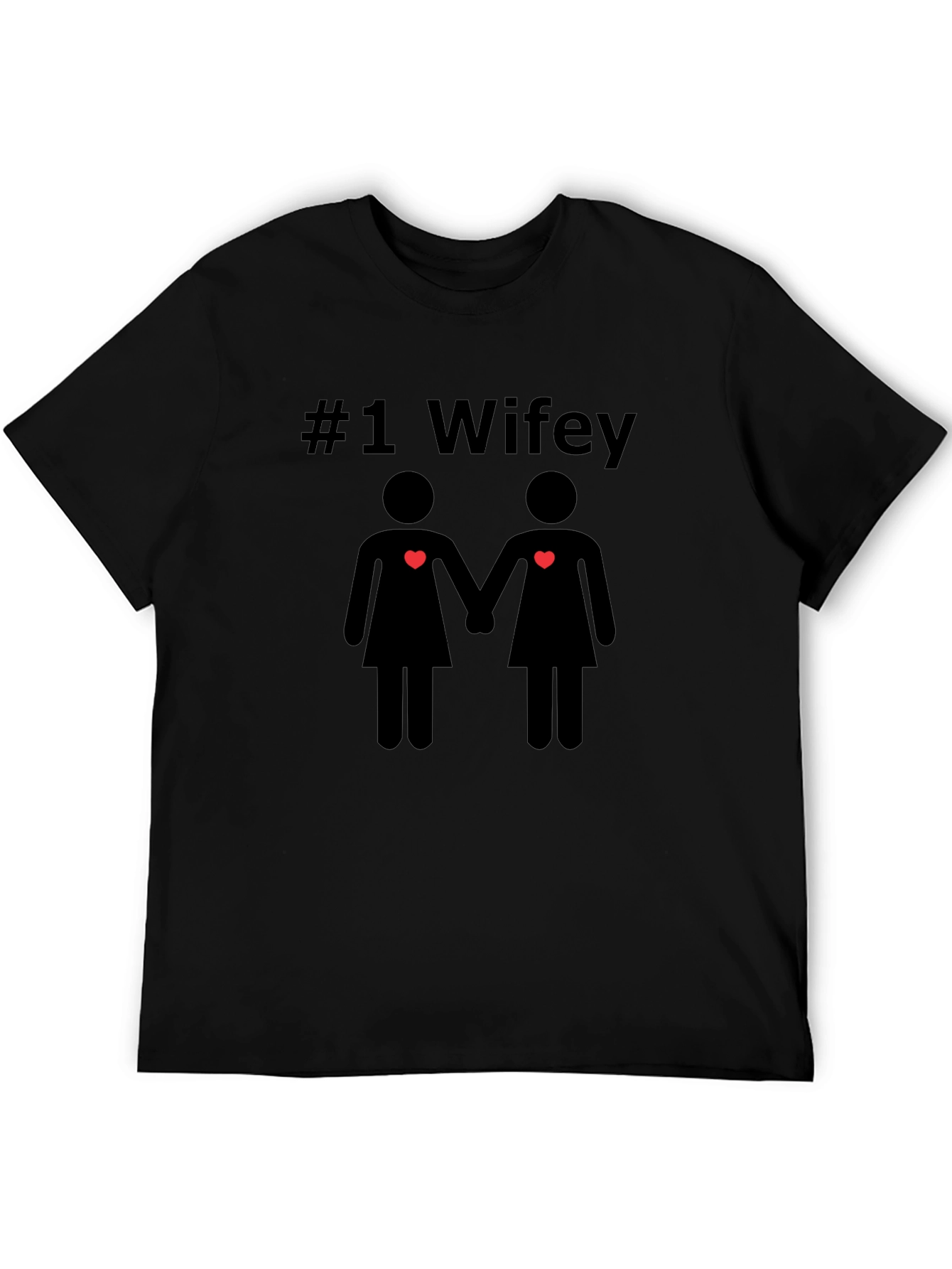 #1 Wifey Lesbian Couple Graphic Tee - Black