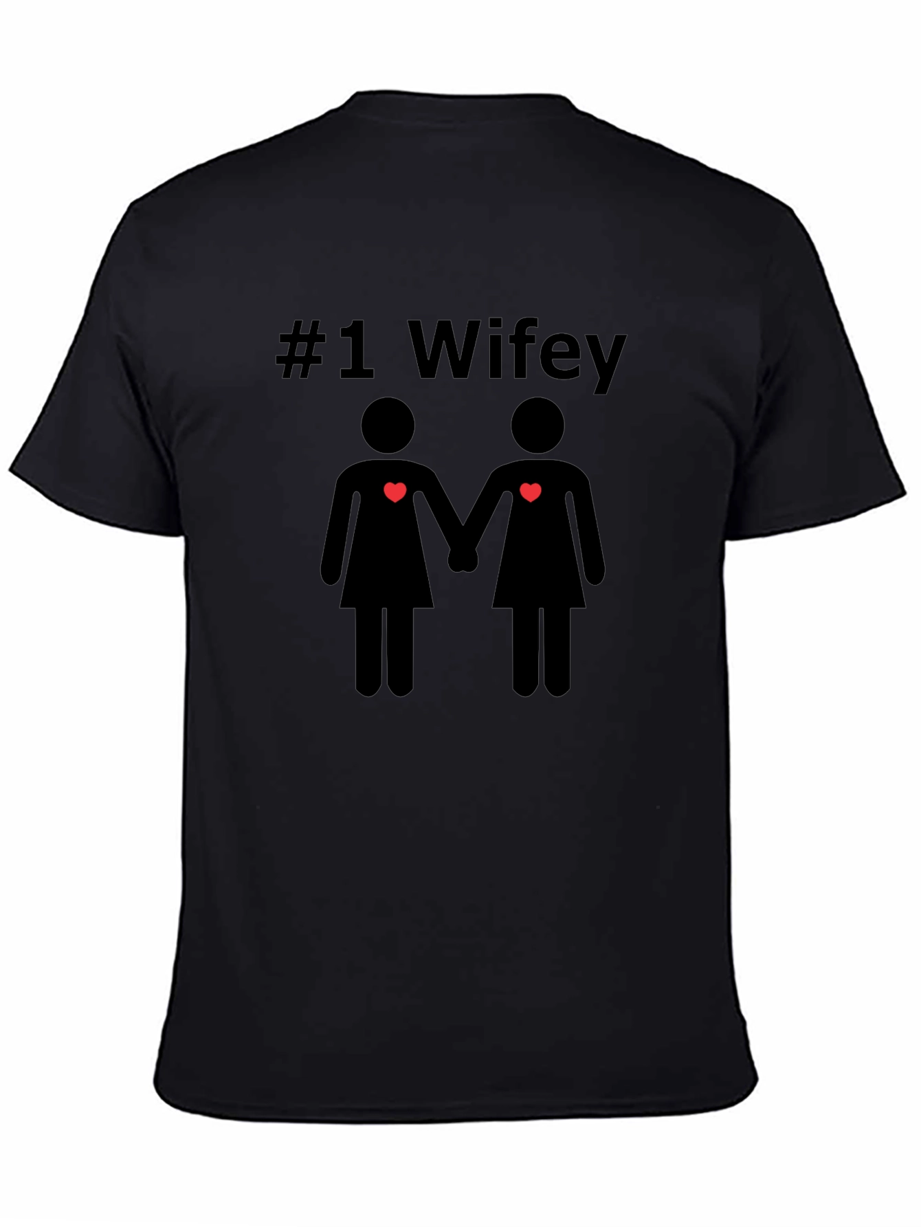 #1 Wifey Lesbian Couple Graphic Tee - Black